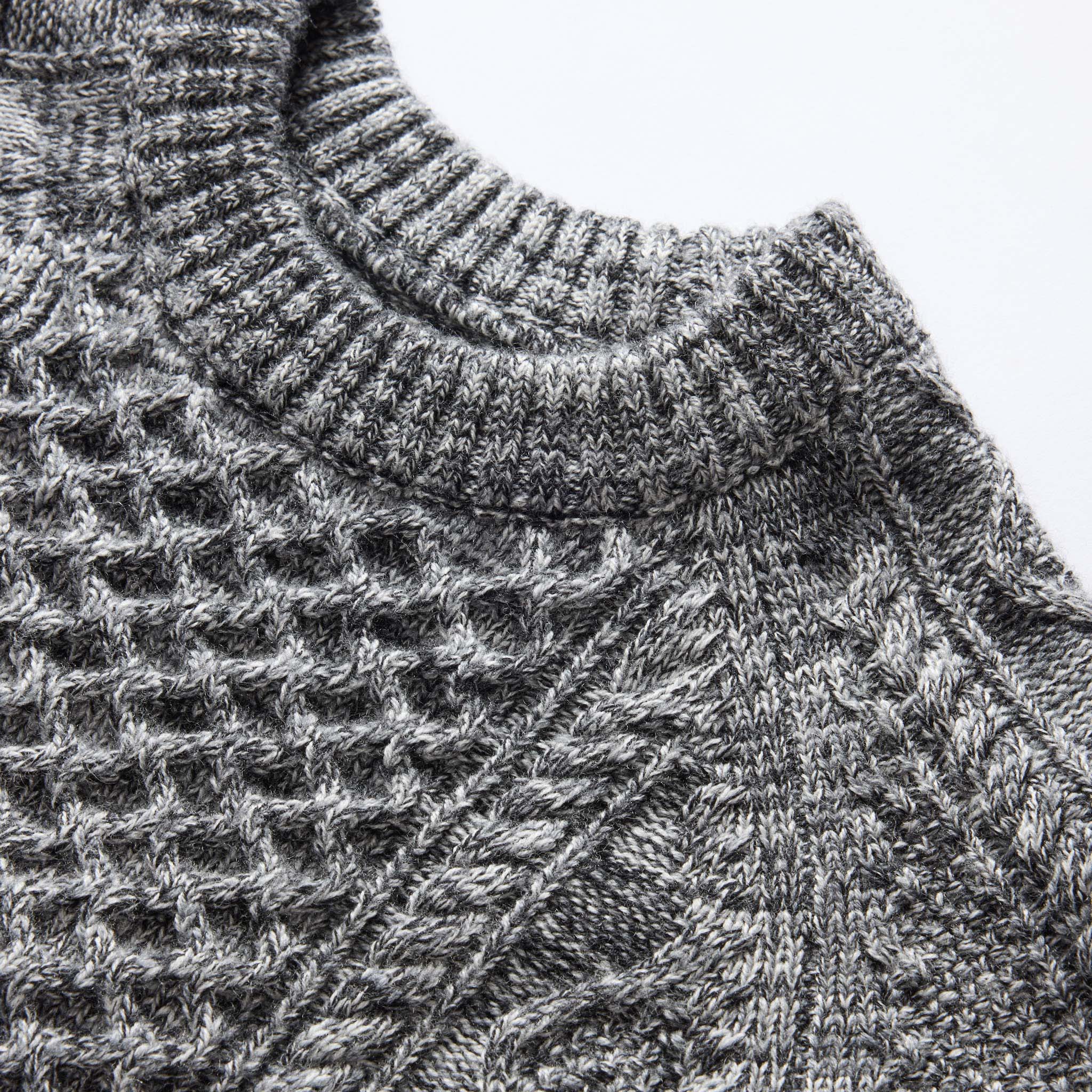 The Orr Sweater in Marled Coal Merino - Image 6