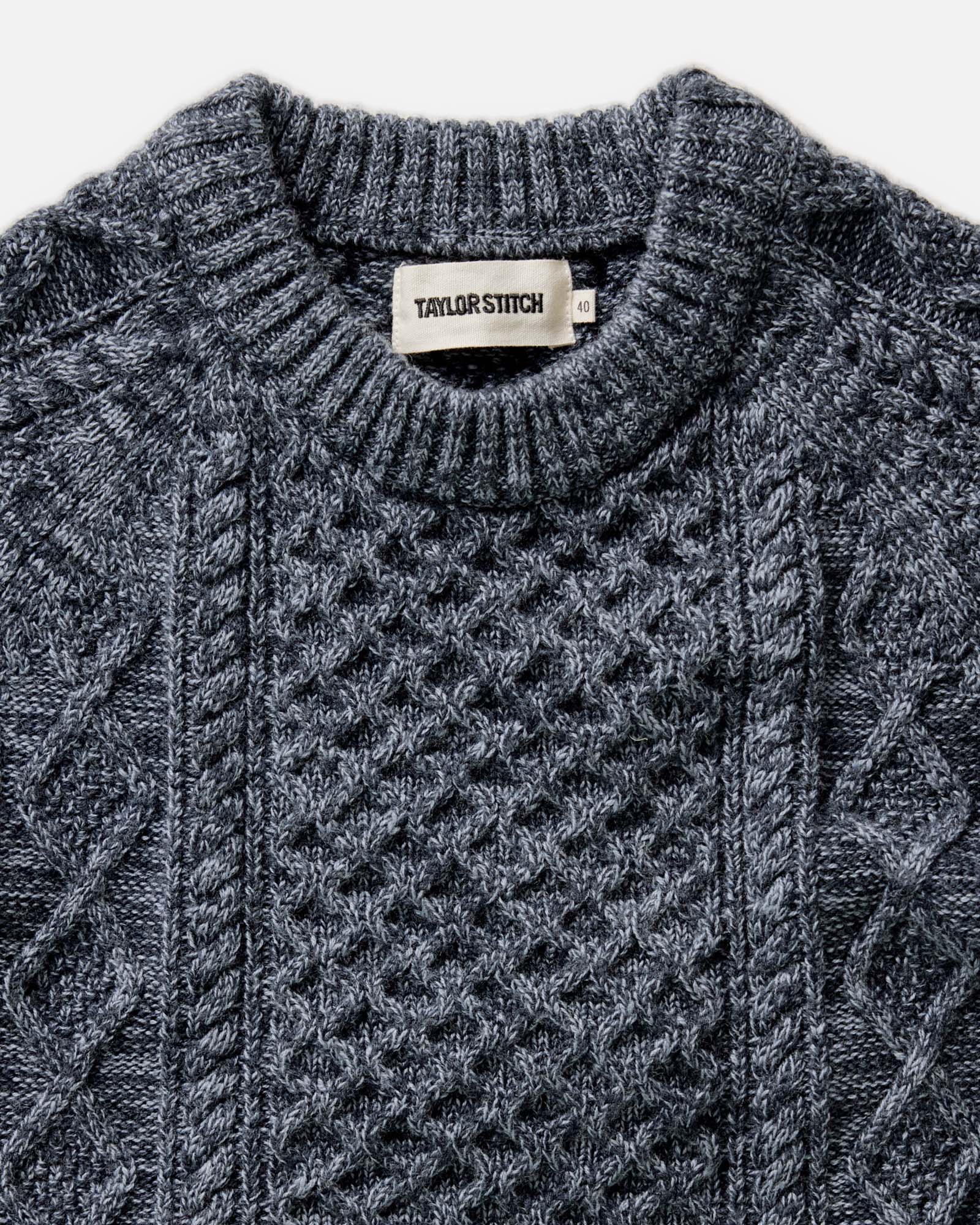 The Orr Sweater in Marled Marine Merino - Image 5
