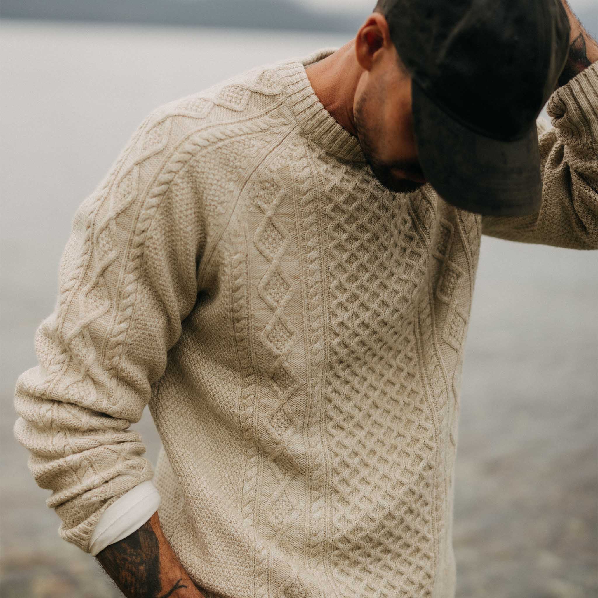 The Orr Sweater in Marled Oat Merino - Image 2