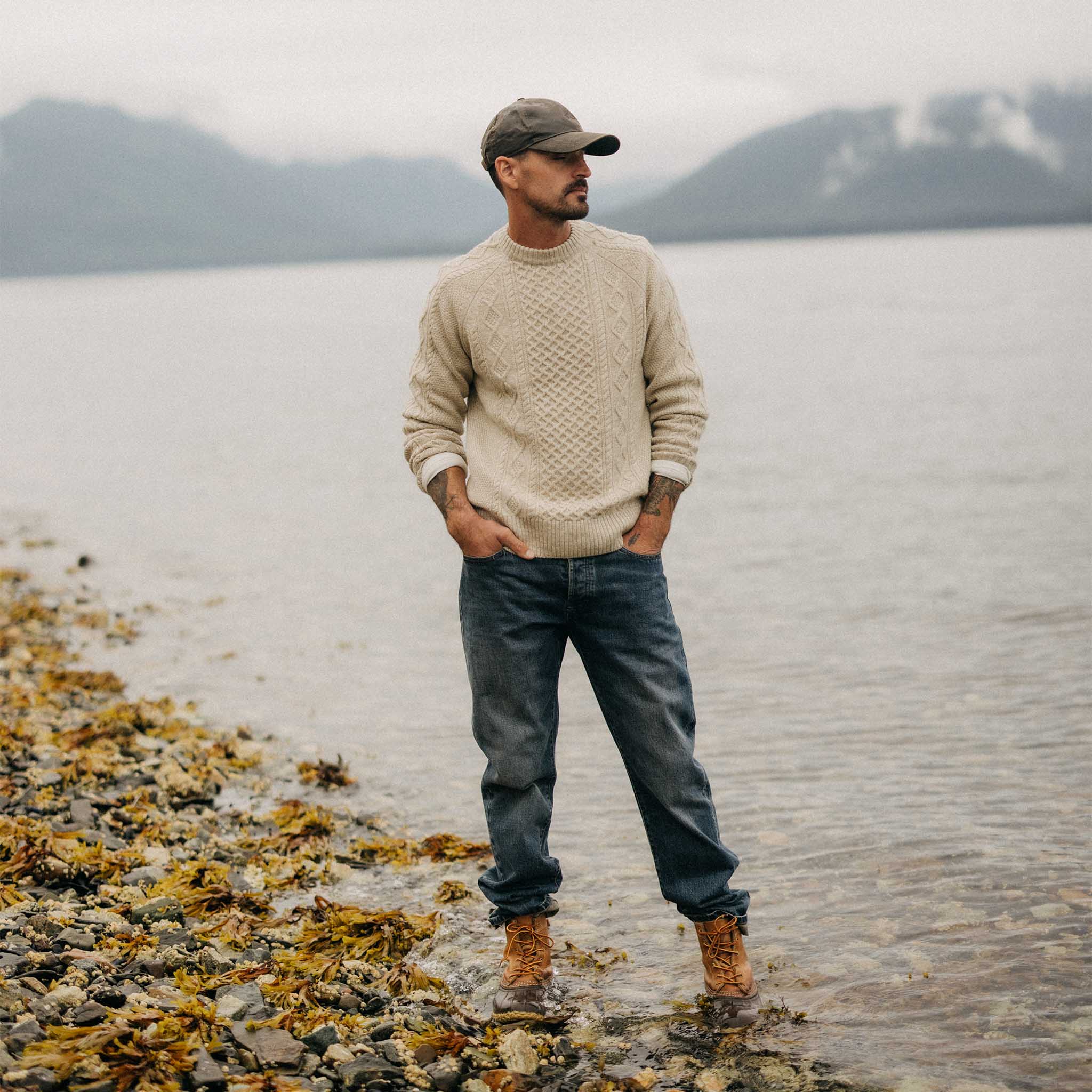The Orr Sweater in Marled Oat Merino - Image 4