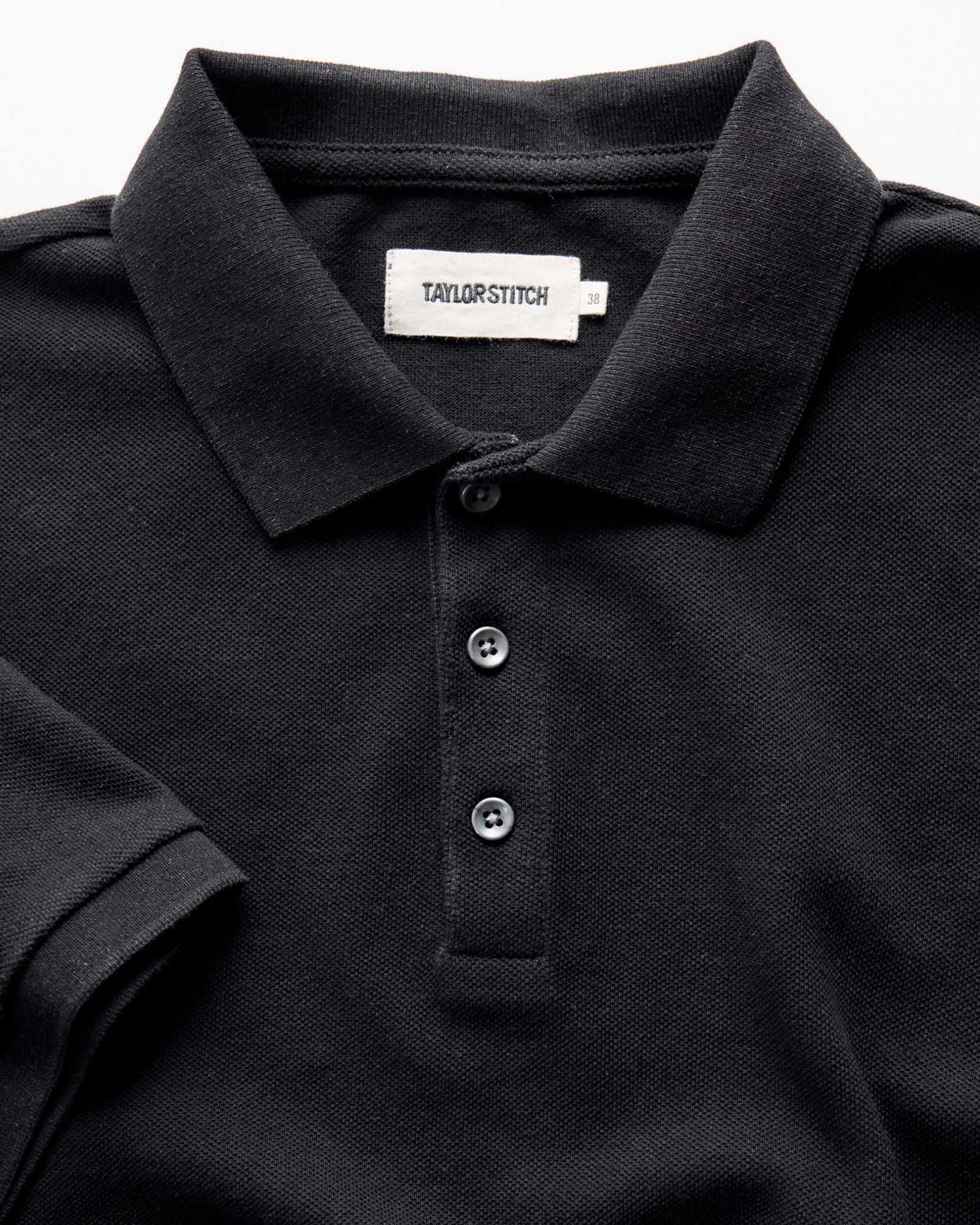 The Pacific Polo in Black Indigo Pique - Image 7
