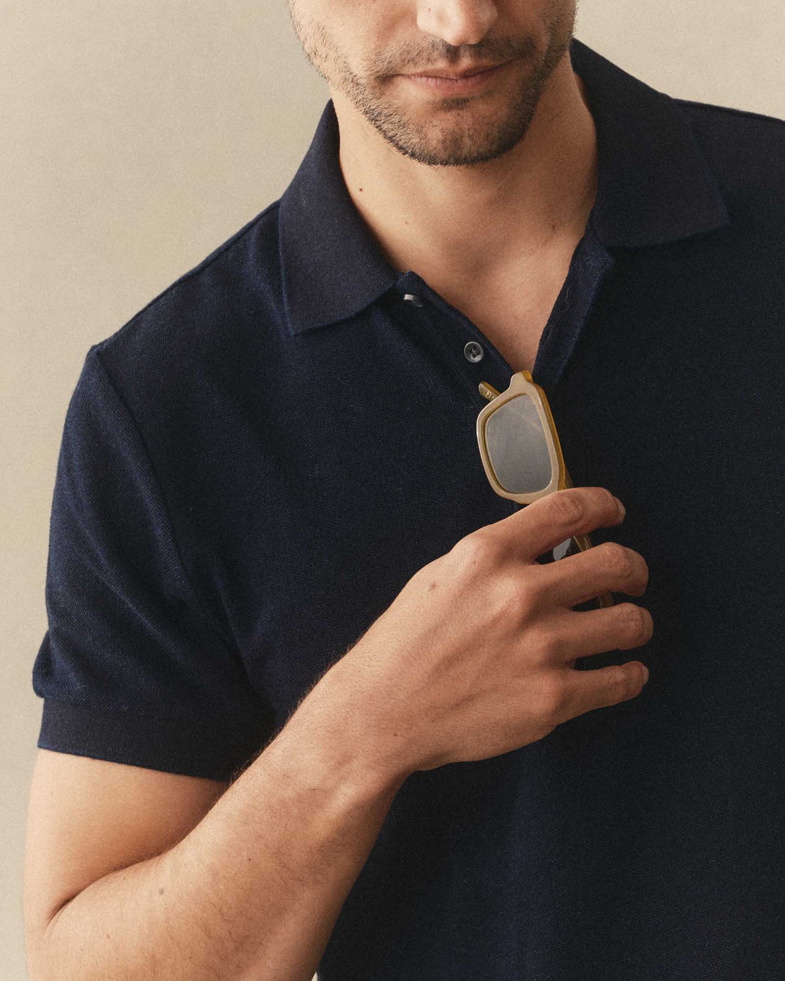 The Pacific Polo in Rinsed Indigo Pique - Image 2