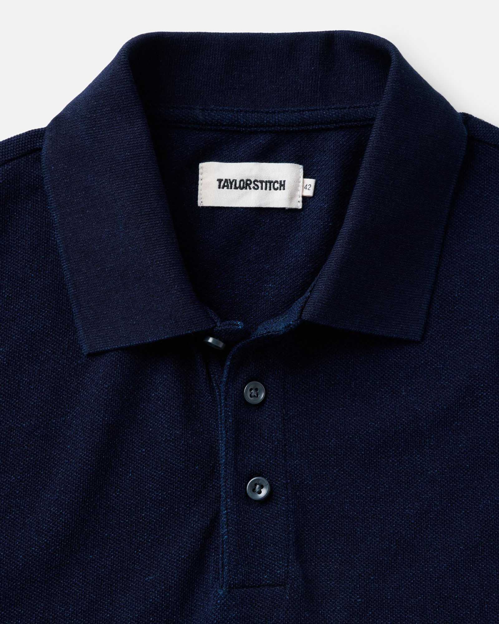 The Pacific Polo in Rinsed Indigo Pique - Image 4