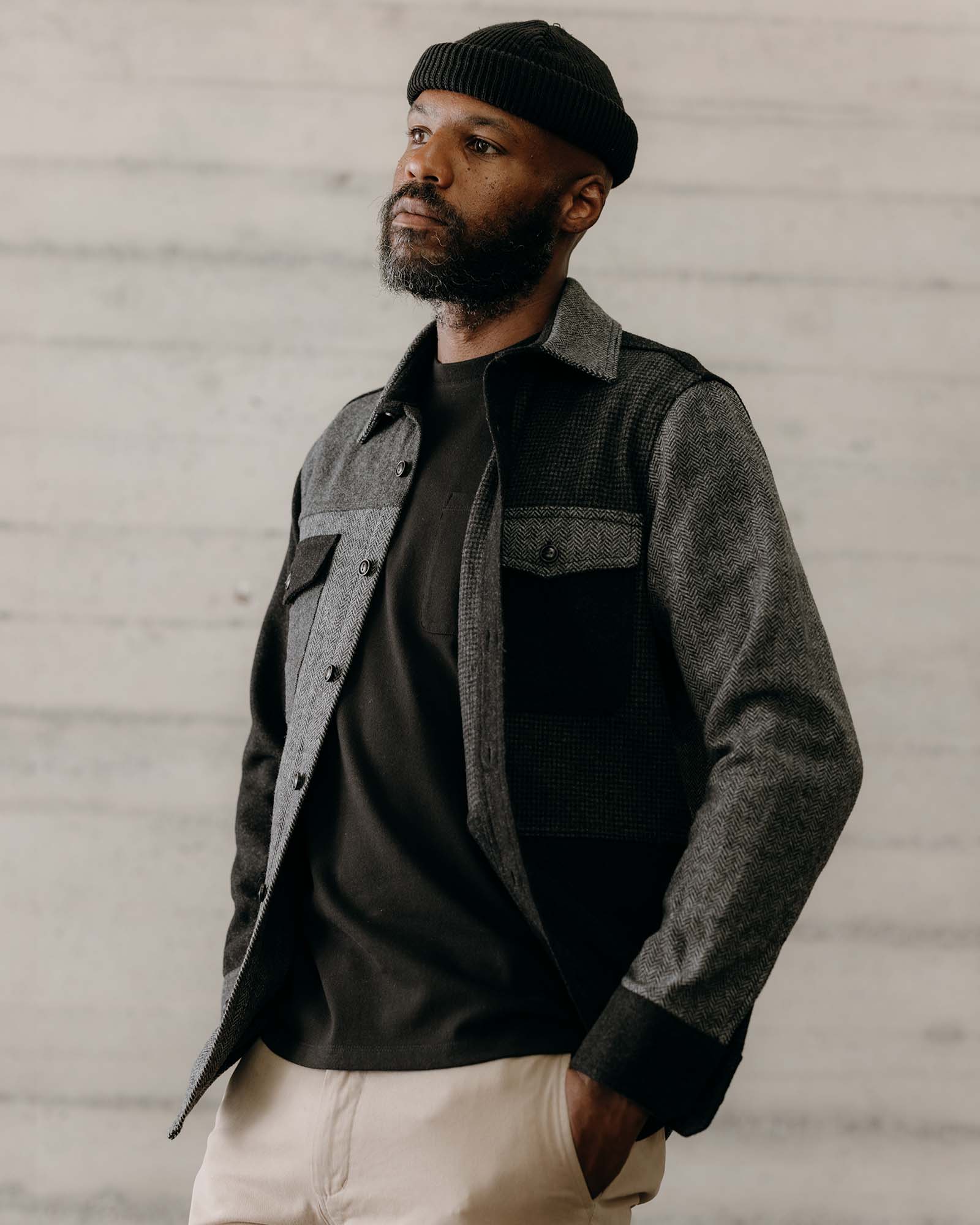 The Patchwork Overshirt in Ash Tweed - Image 2