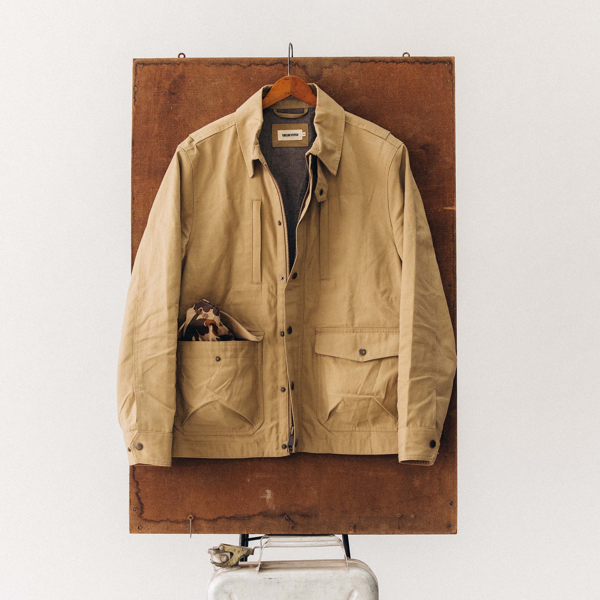 The Pathfinder Jacket in Khaki Dry Wax - Image 5