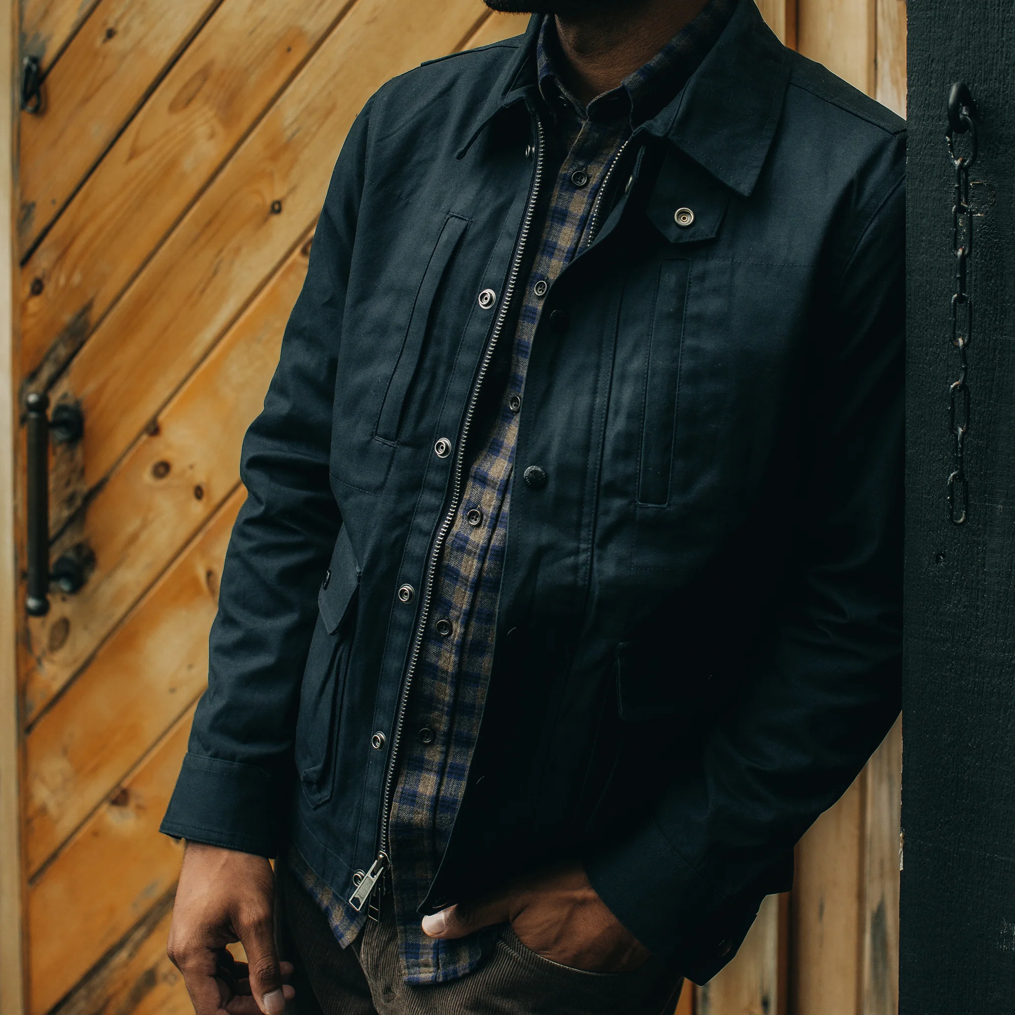 The Pathfinder Jacket in Navy Dry Wax - Image 2