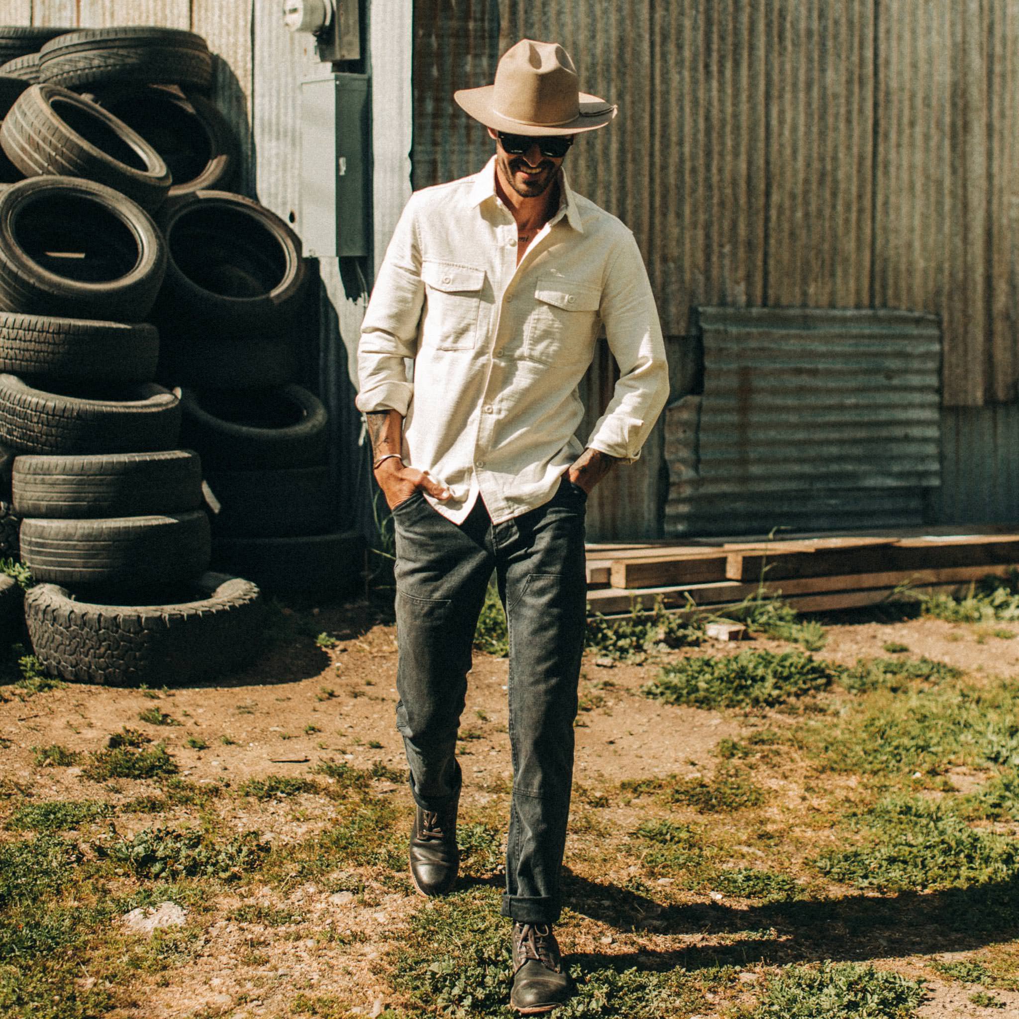 The Point Shirt in Natural Reverse Sateen - Image 2