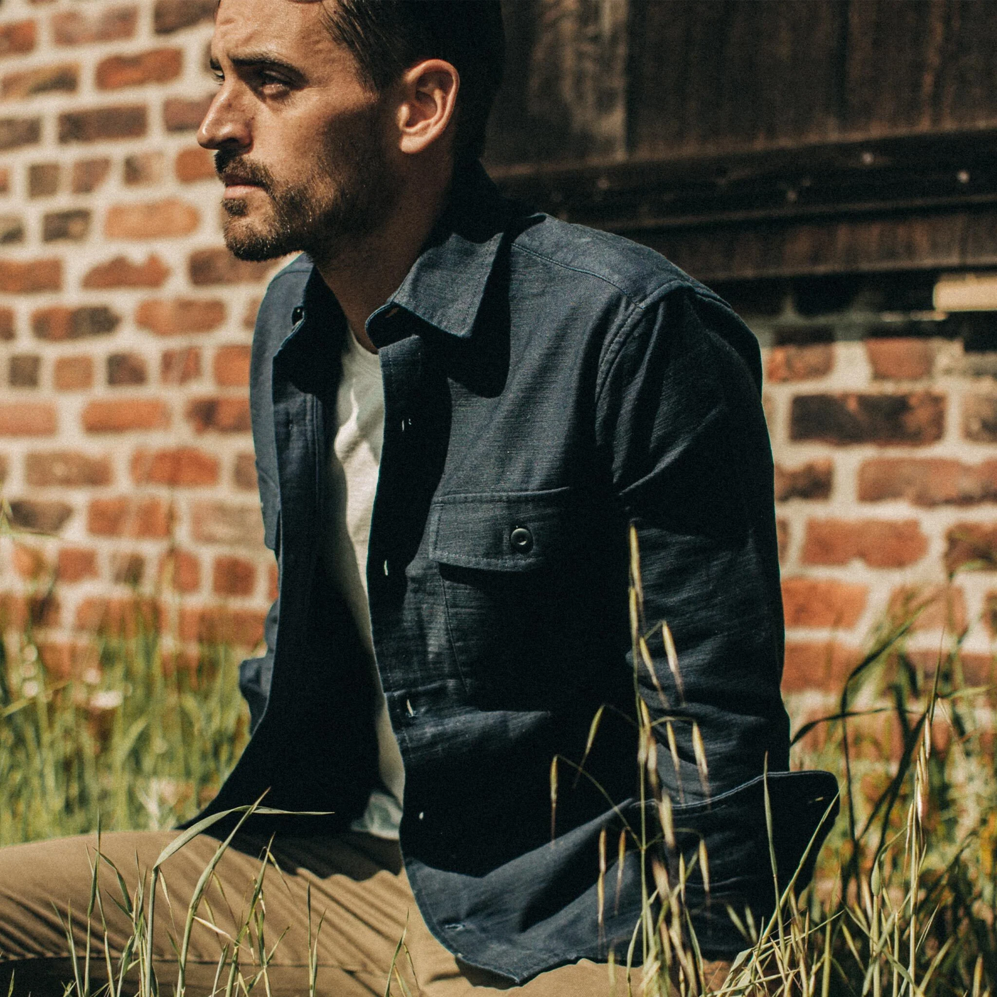 The Point Shirt in Navy Reverse Sateen - Image 4
