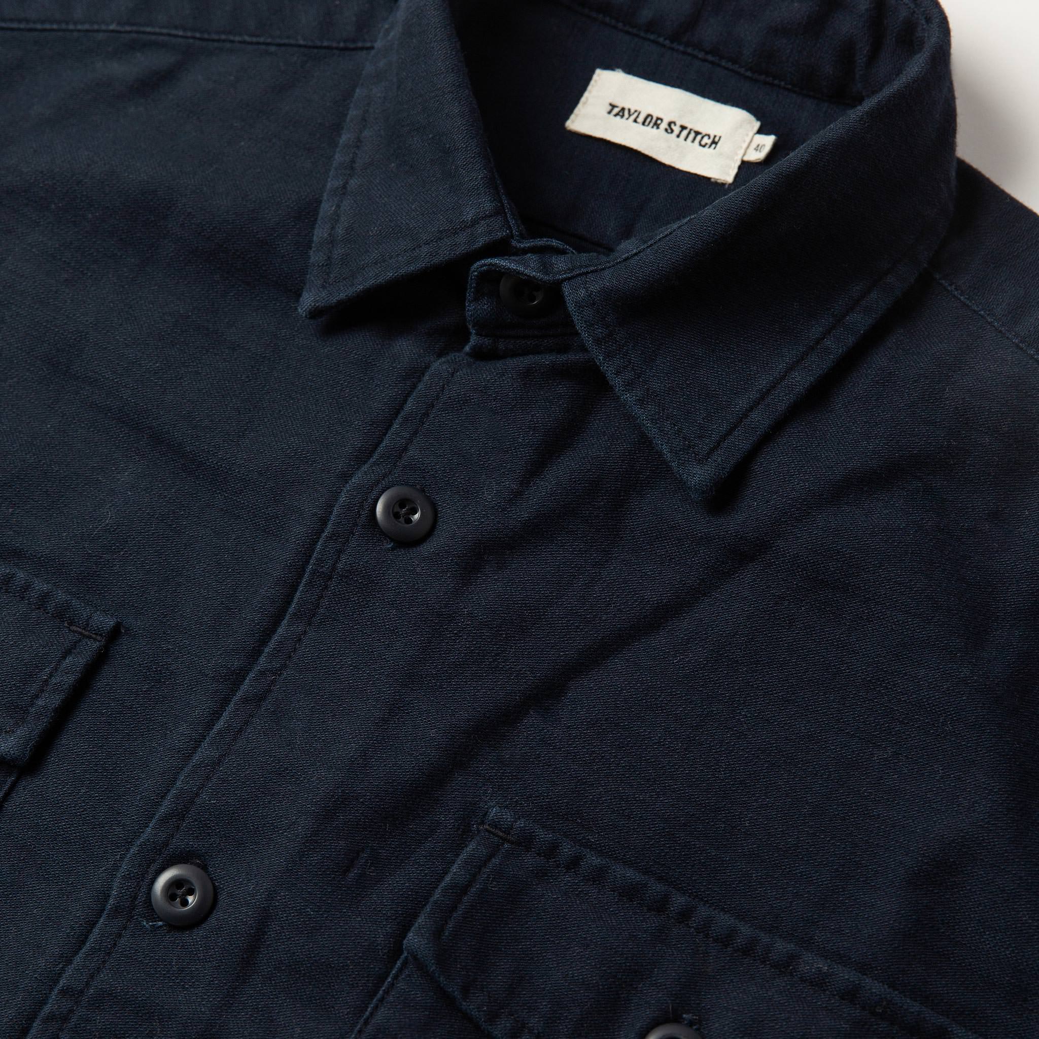 The Point Shirt in Navy Reverse Sateen - Image 7