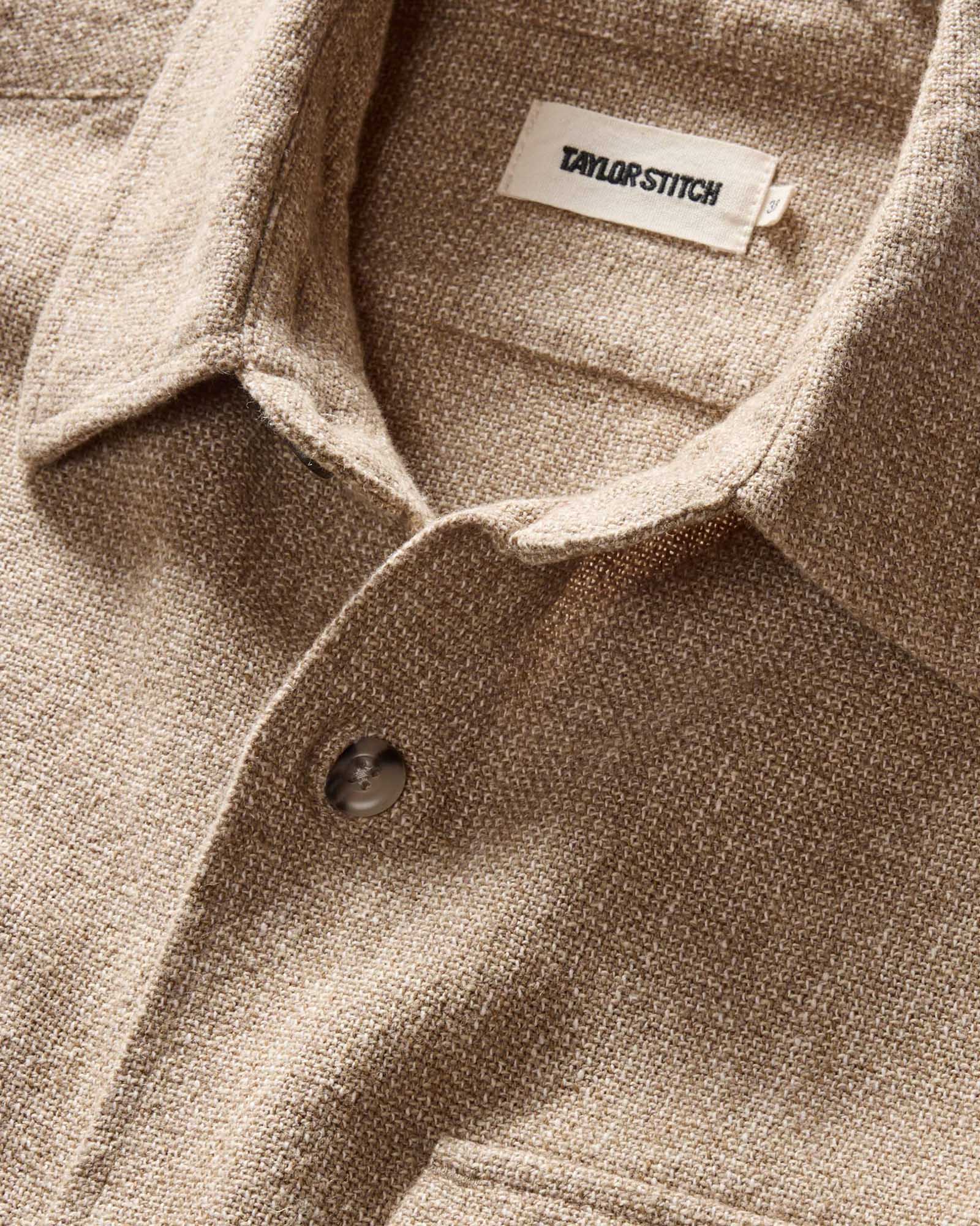 The Point Shirt in Heather Oat Linen Tweed - Image 5