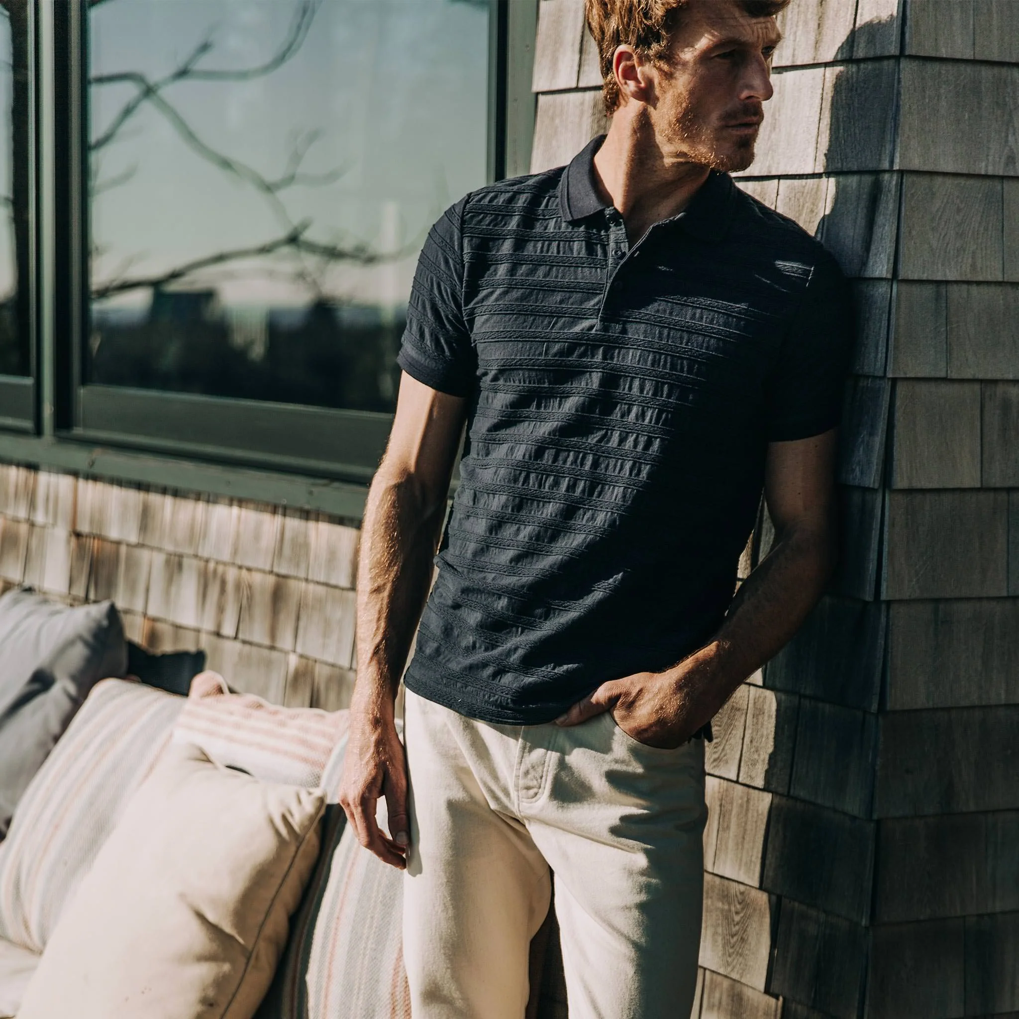 The Polo in Dark Navy Jacquard - Image 2