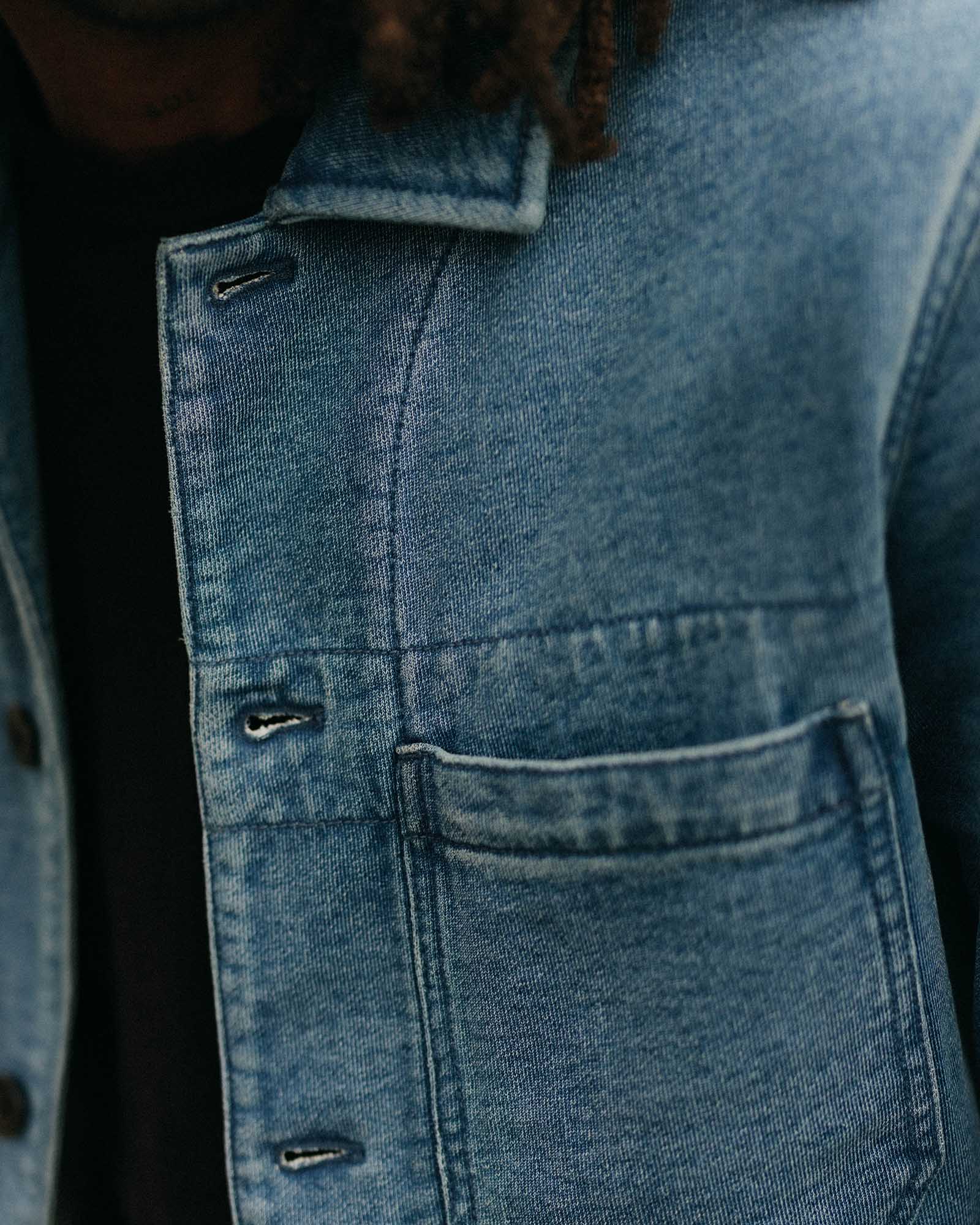 The Primer Jacket in Washed Indigo Terry - Image 3