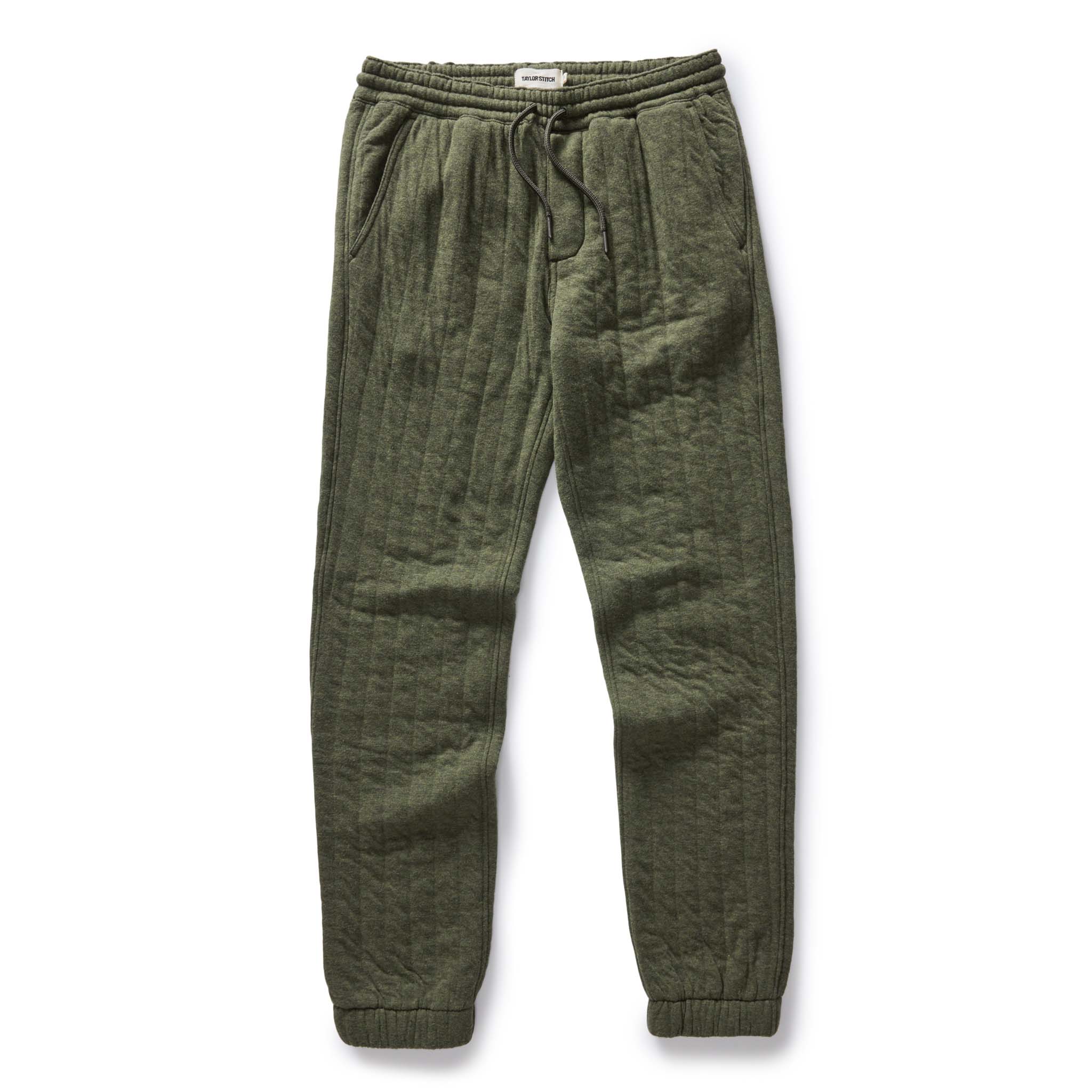 The Apres Pant in Heather Fatigue Olive Quilted Jersey - Image 5