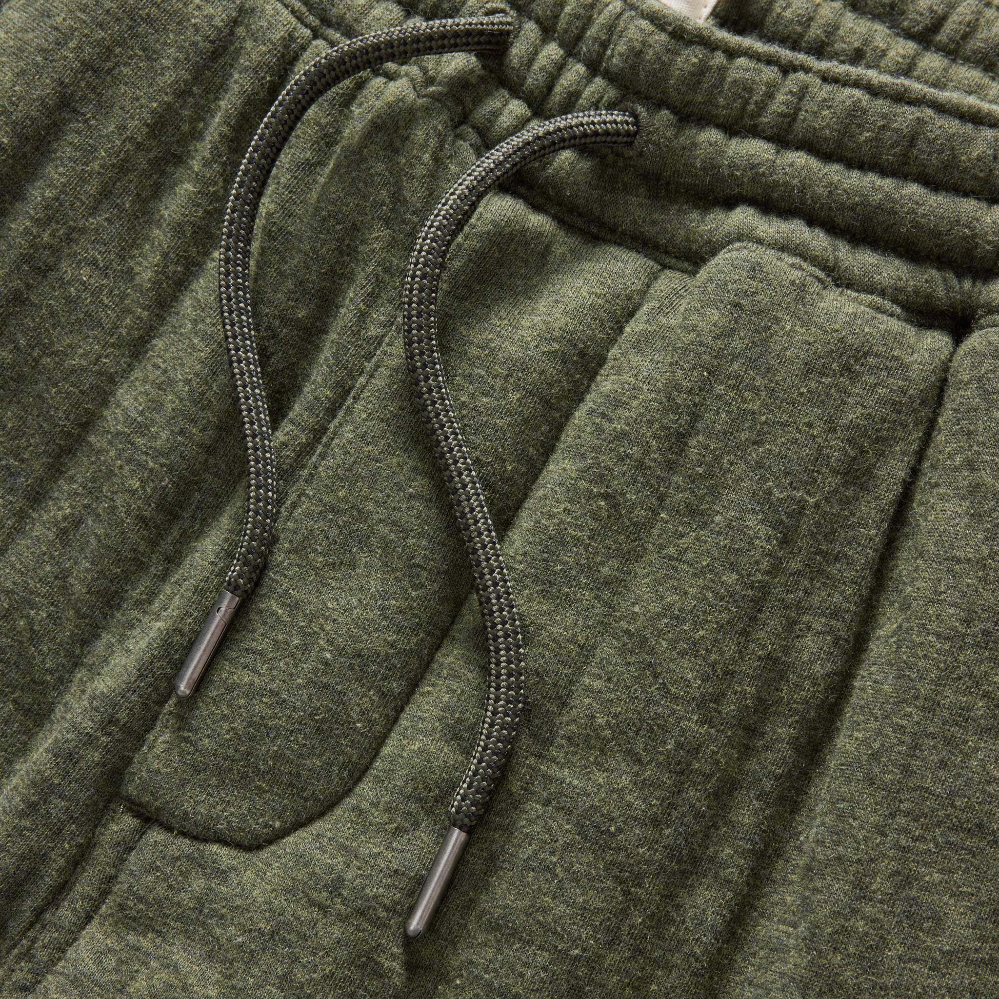 The Apres Pant in Heather Fatigue Olive Quilted Jersey - Image 6