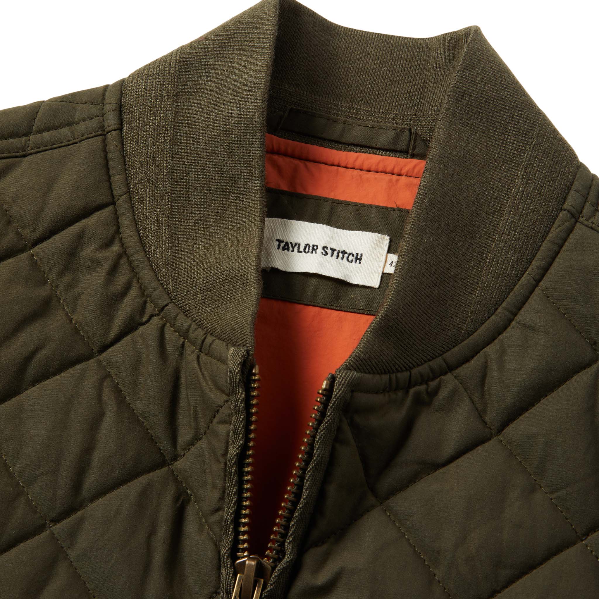 The Quilted Bomber Vest in Olive Dry Wax - Image 6