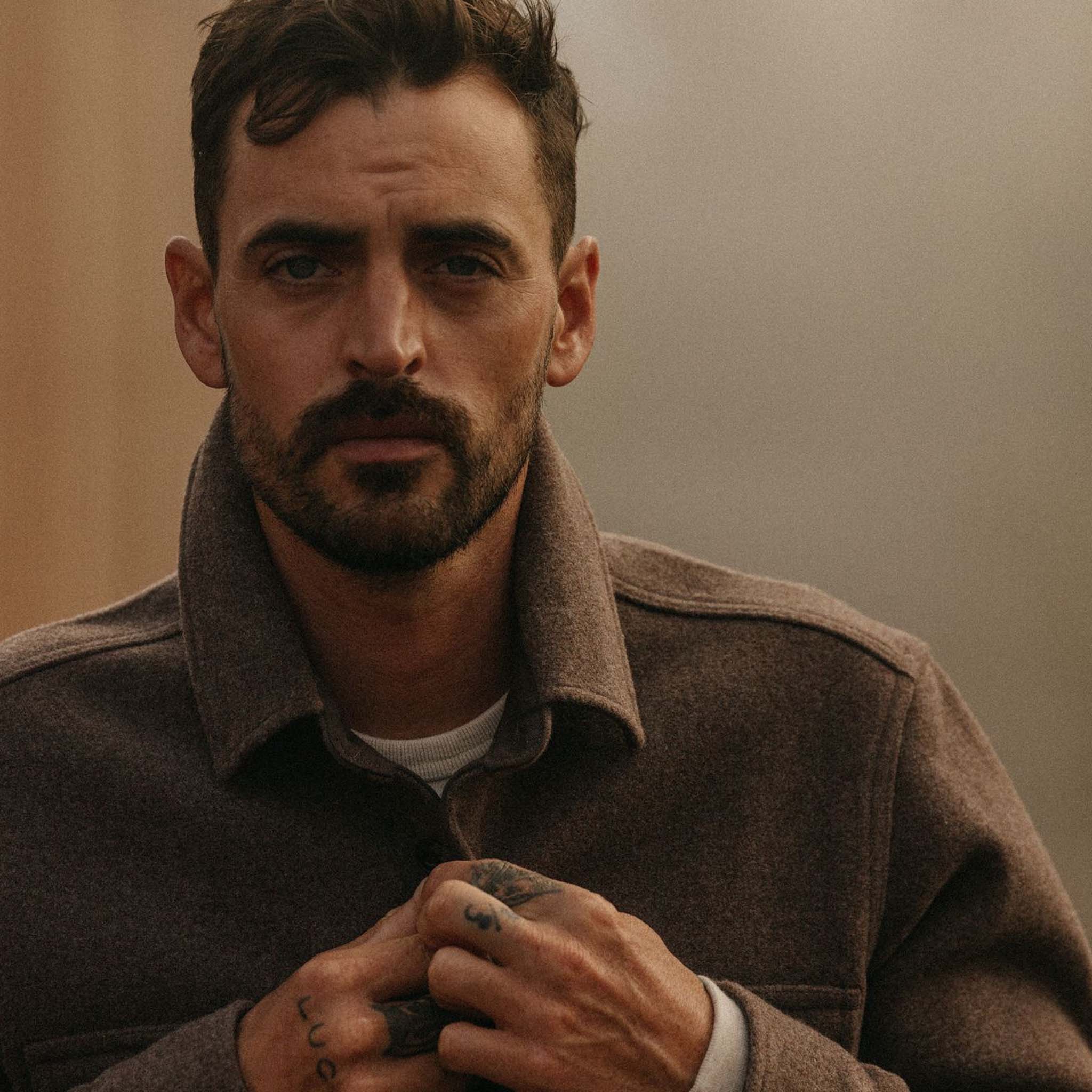 The Ranger Shirt in Sable Heather Blanket Stripe Wool - Image 5
