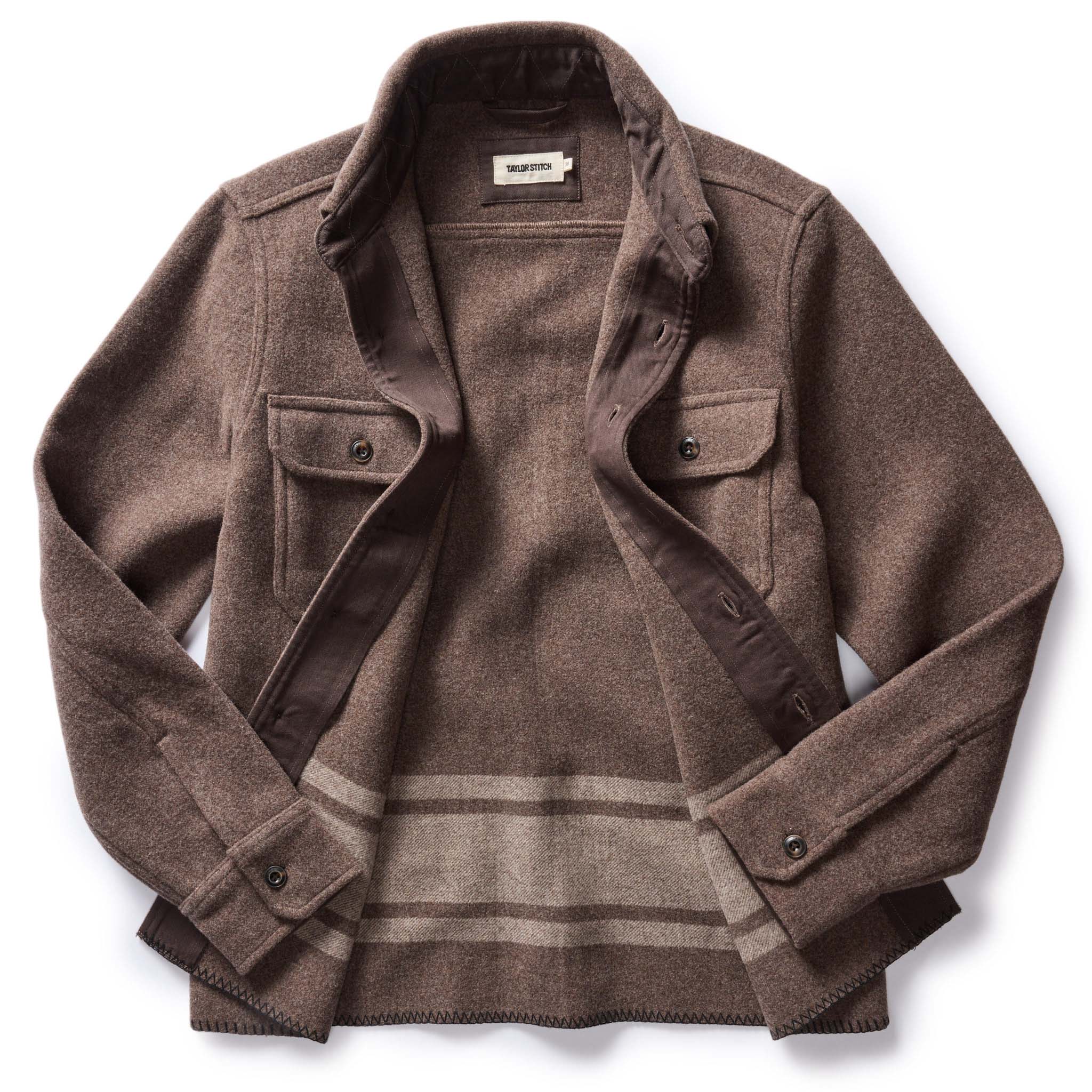 The Ranger Shirt in Sable Heather Blanket Stripe Wool - Image 6