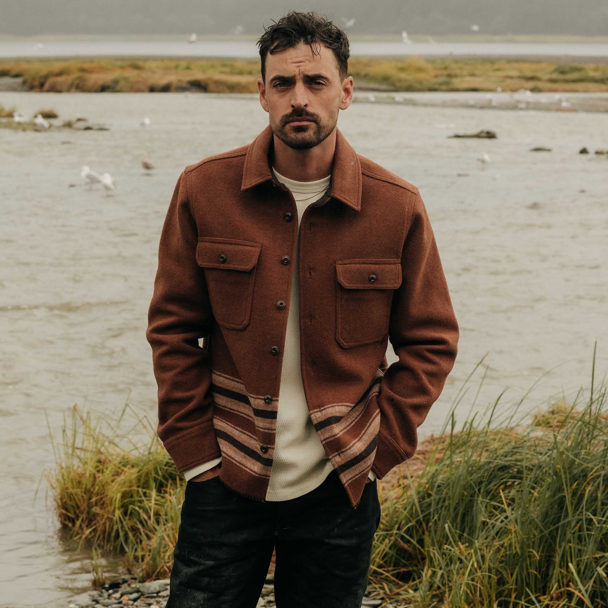 The Ranger Shirt in Tarnished Copper Blanket Stripe - Image 2