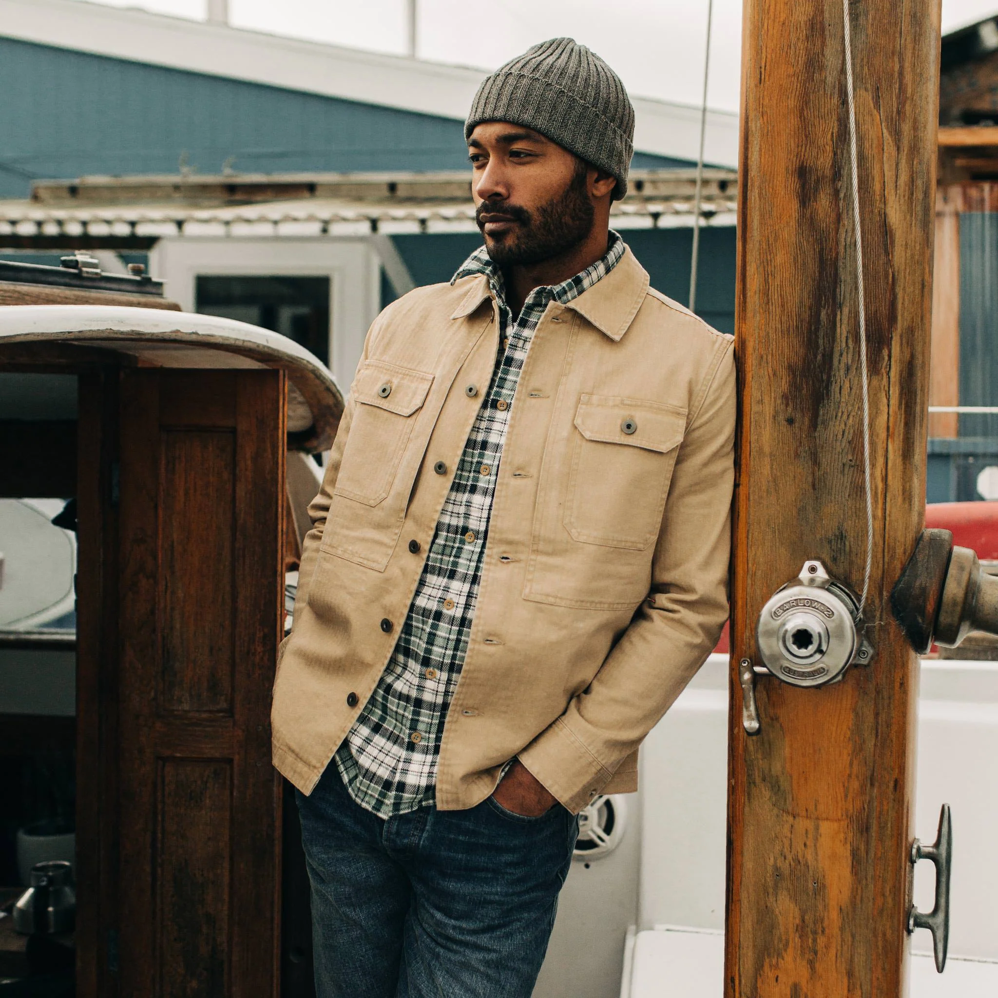 The Reserve Shirt in Khaki Herringbone - Image 2