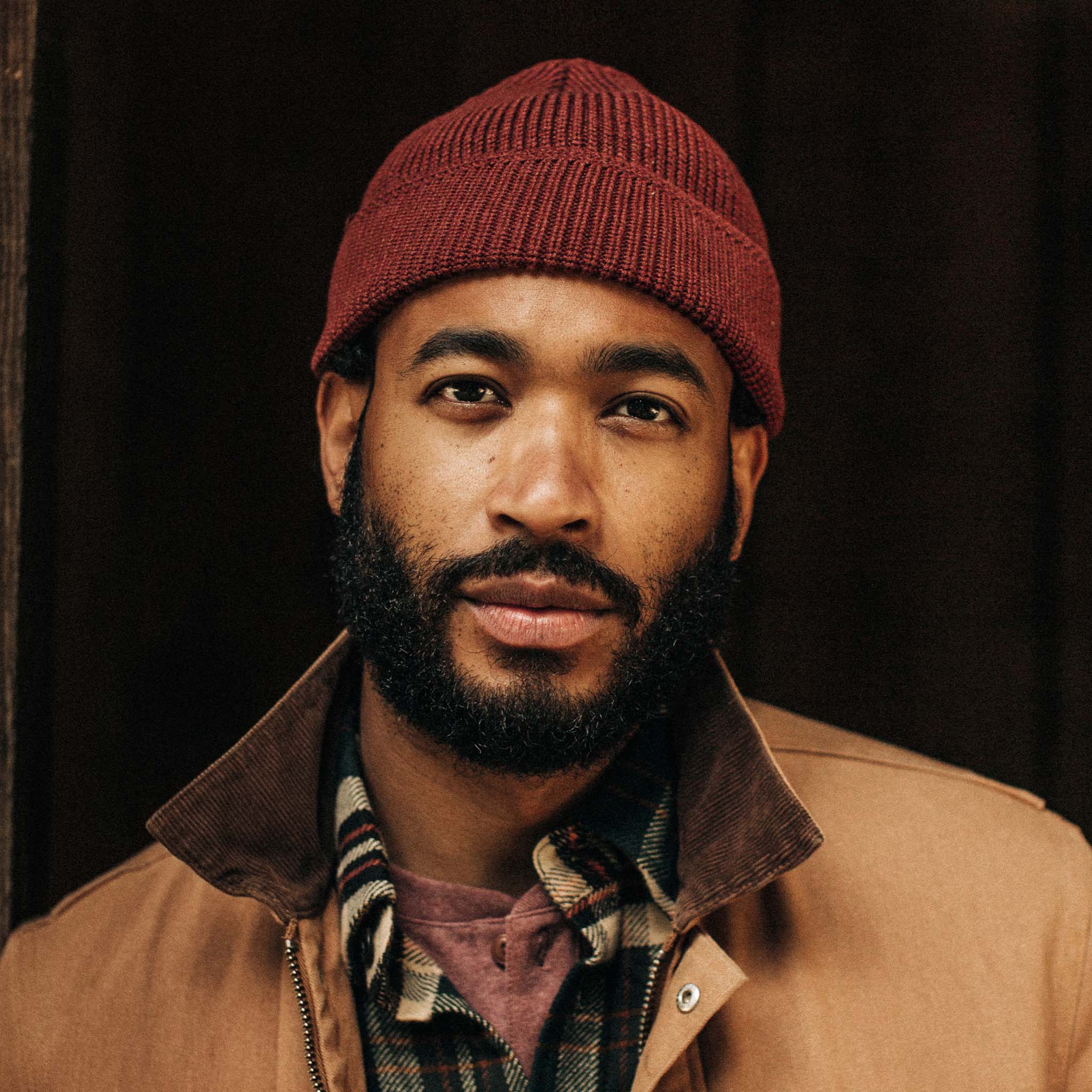 The Rib Beanie in Burgundy Heather - Image 2