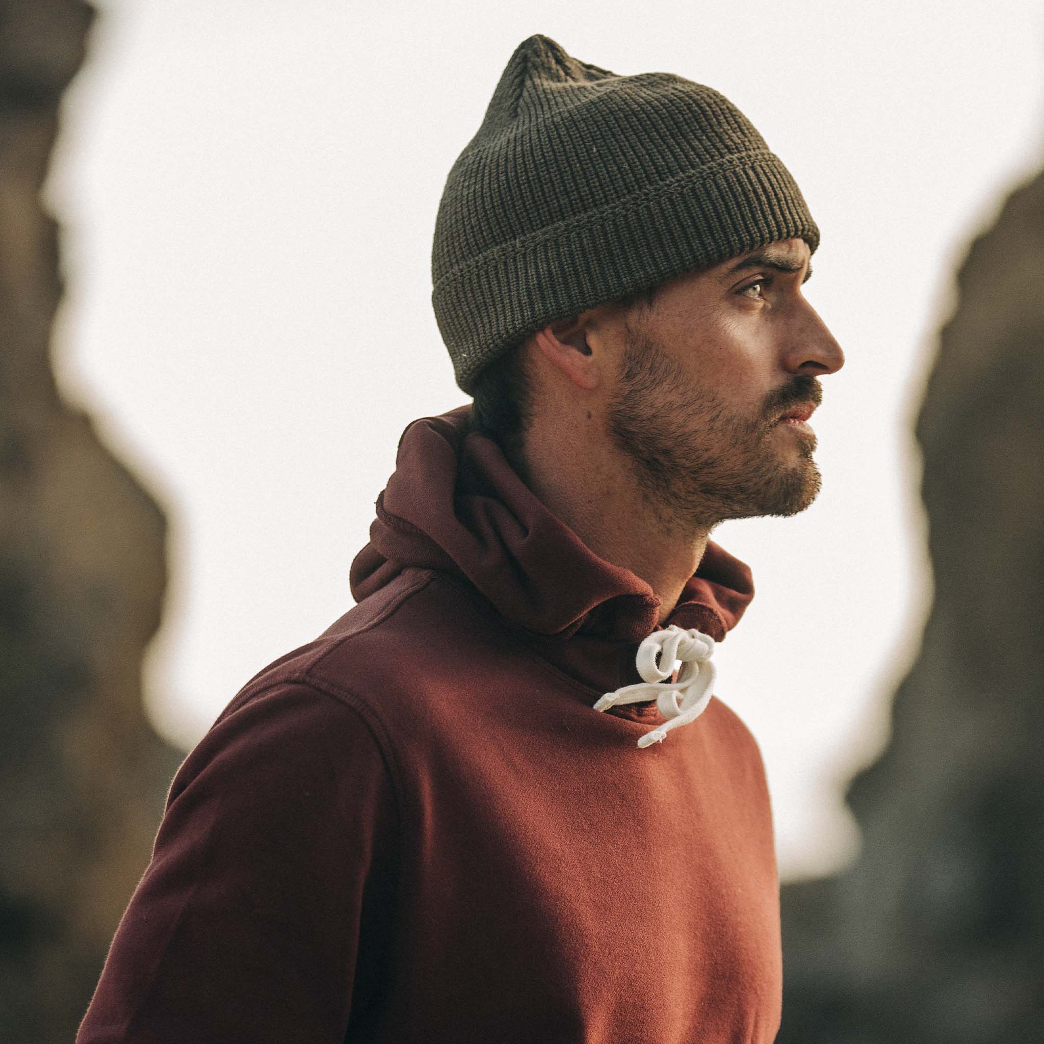 The Rib Beanie in Forest Heather - Image 2