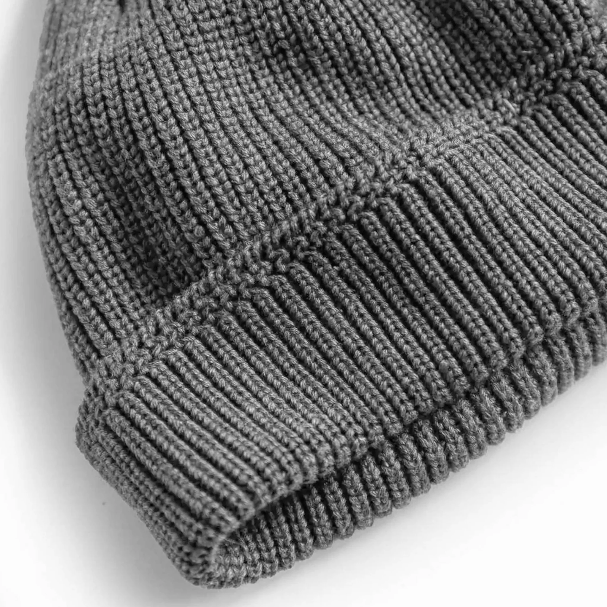 The Rib Beanie in Heather Grey - Image 4