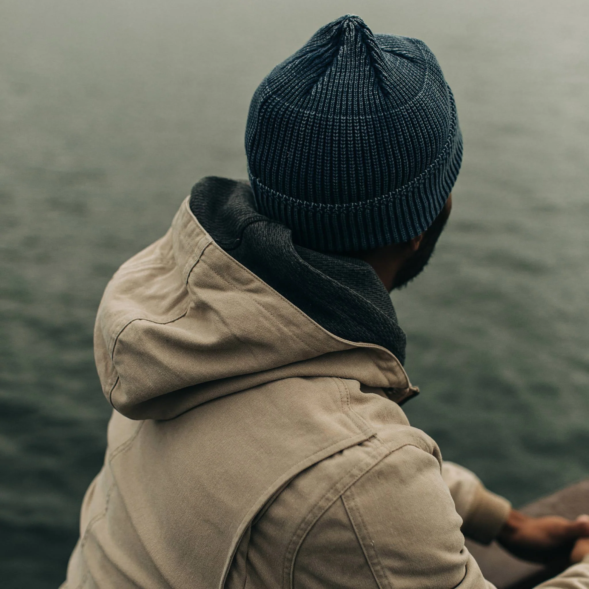 The Rib Beanie in Washed Indigo - Image 4