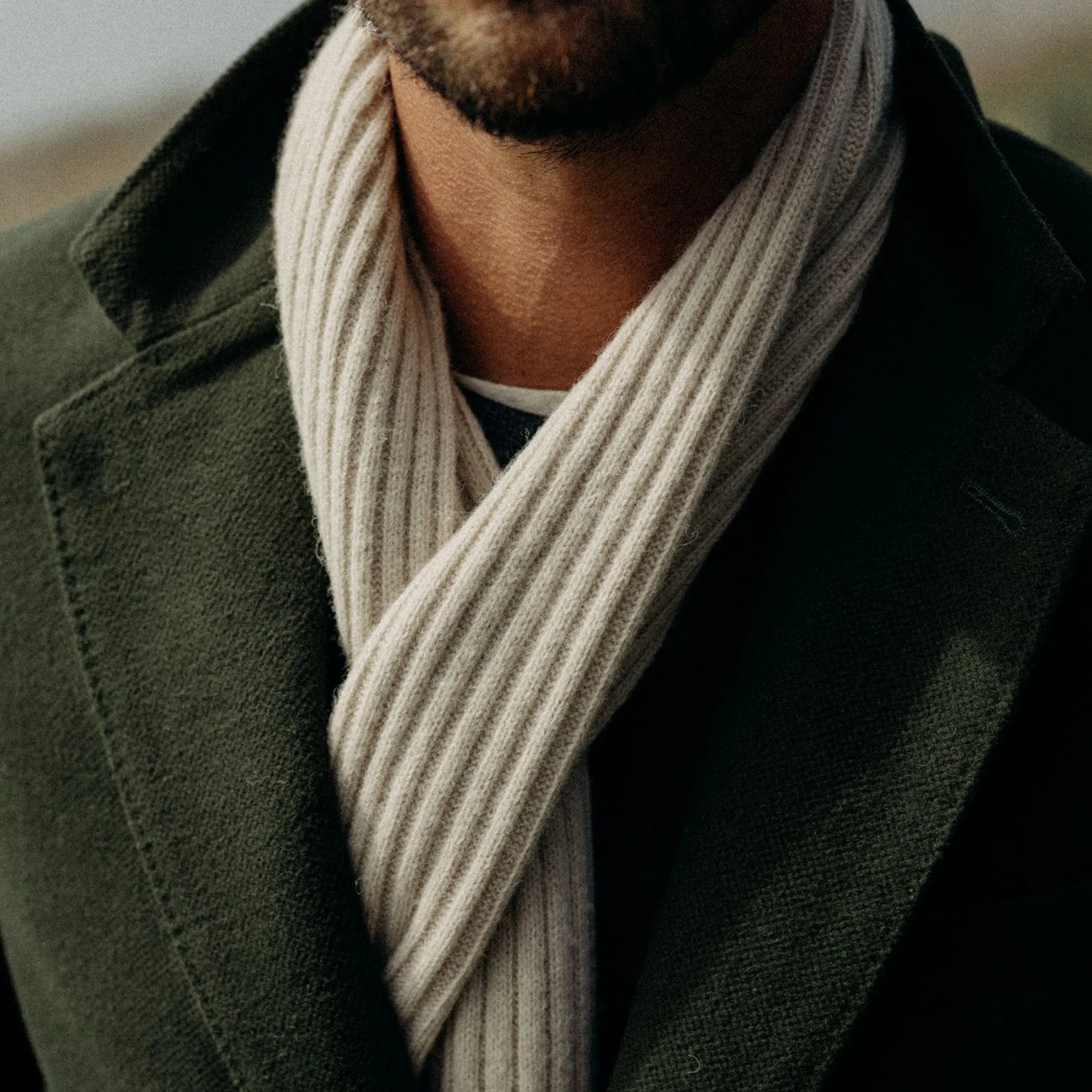 The Rib Scarf in Oat Heather - Image 2
