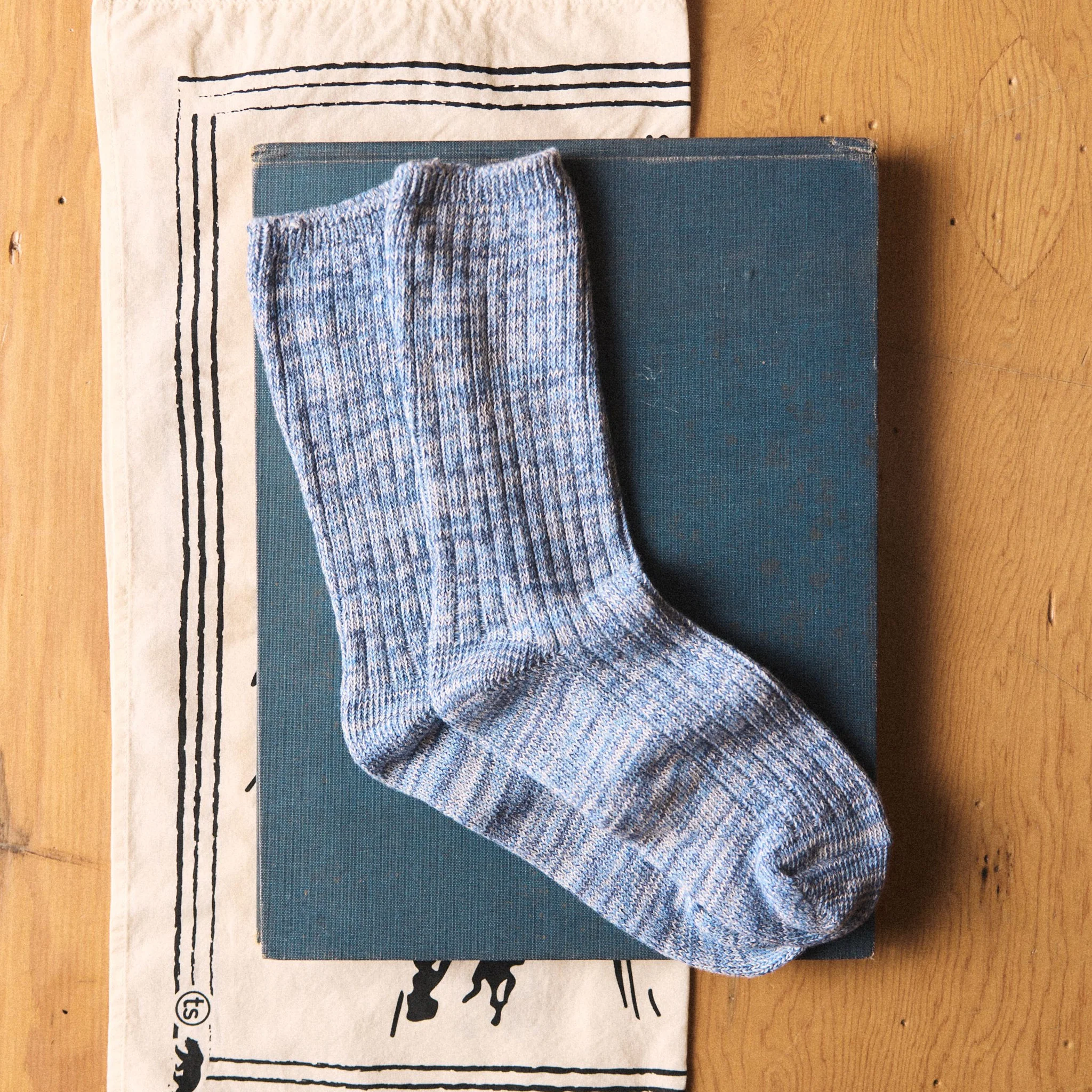 The Rib Sock in Blue Melange - Image 2