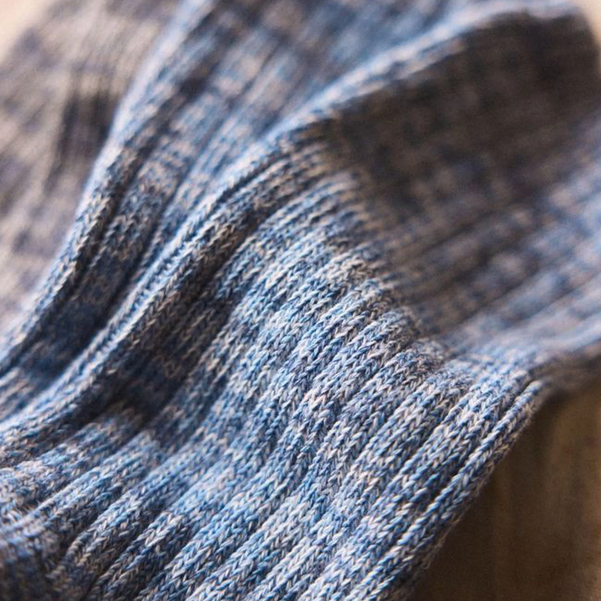 The Rib Sock in Blue Melange - Image 4