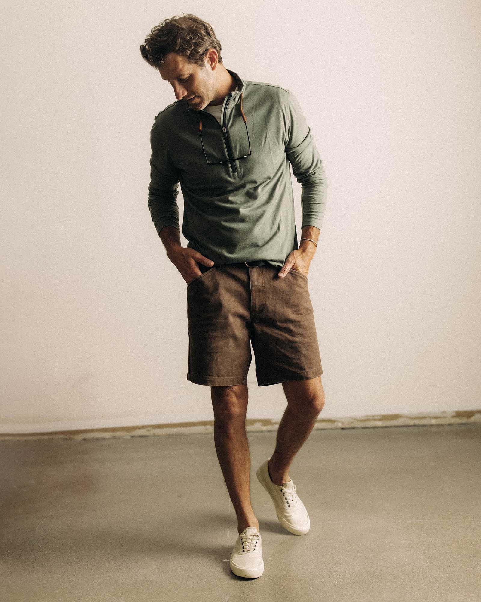 The Ridgeline Merino Half Zip in Field Olive - Image 3
