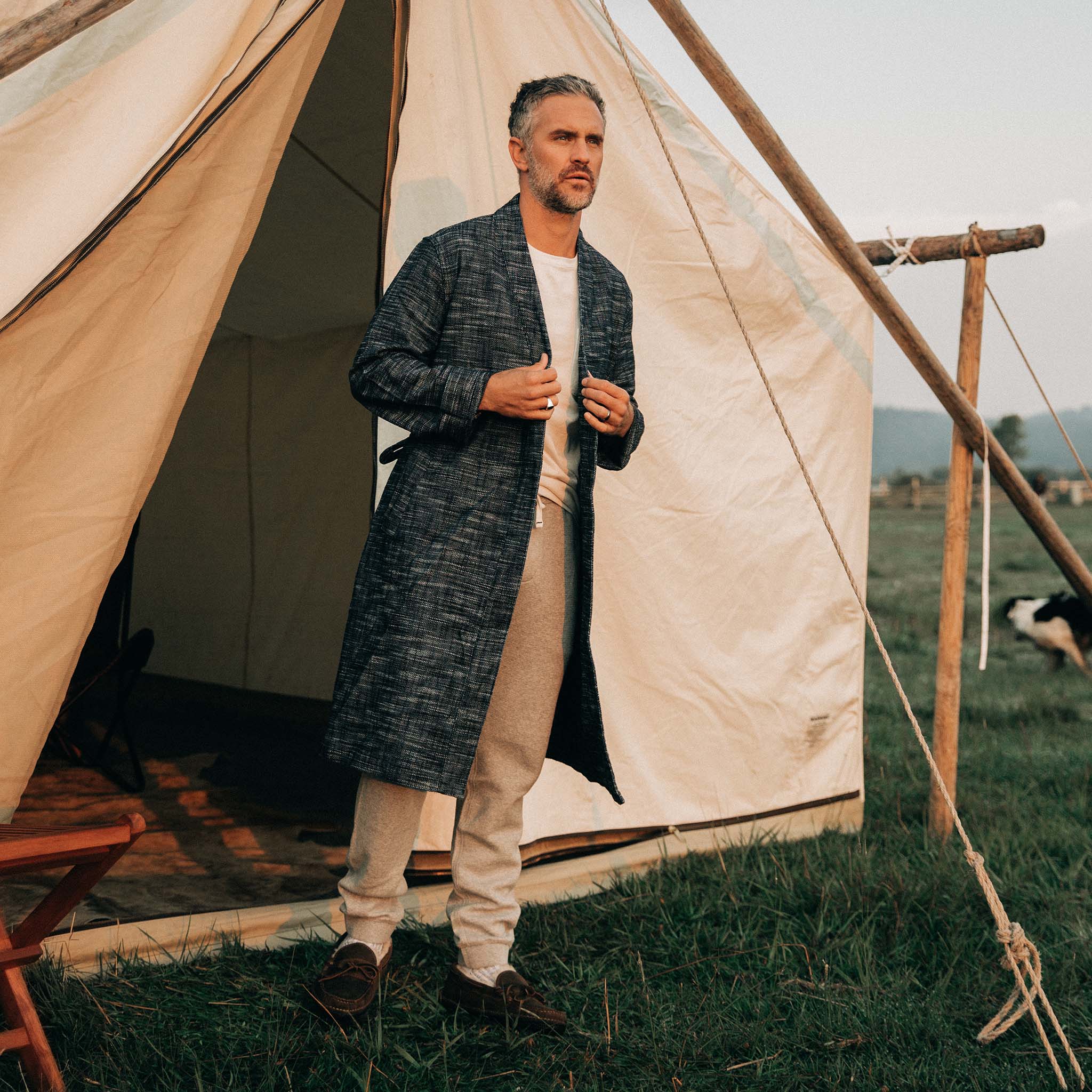 The Robe in Indigo Slub - Image 5
