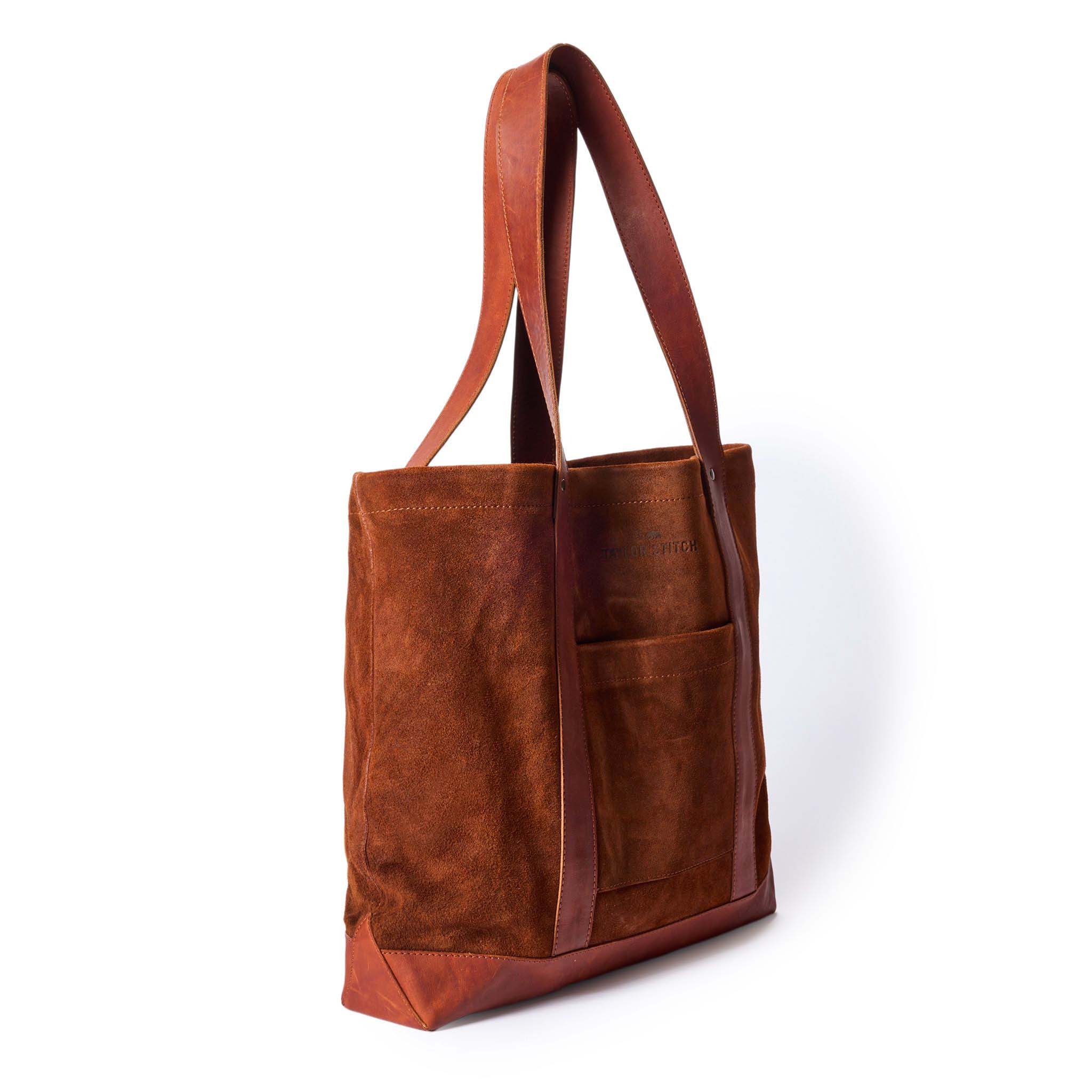 The Roughout Tote in Chocolate Suede - Image 4