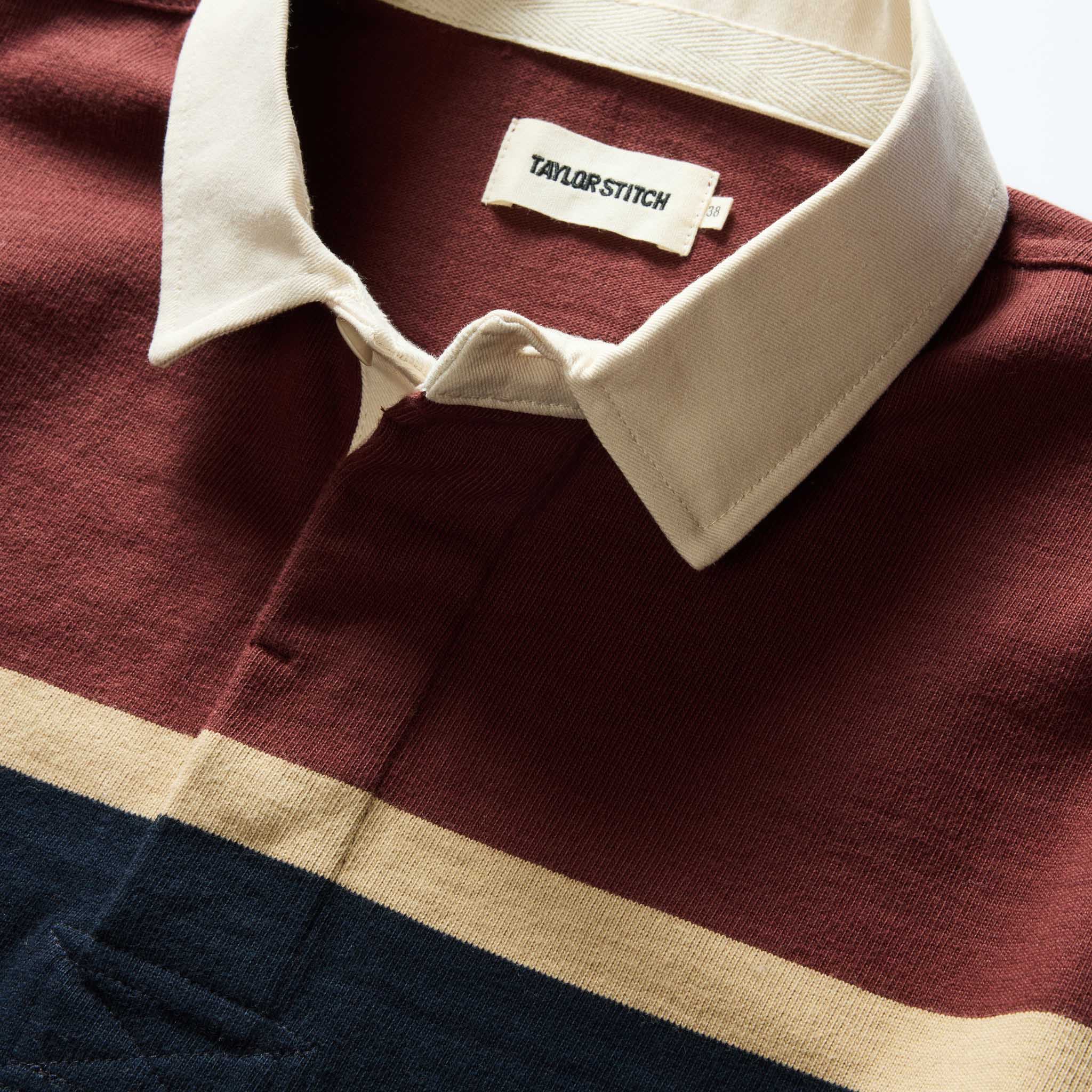 The Rugby Shirt in Dried Cherry Stripe - Image 5