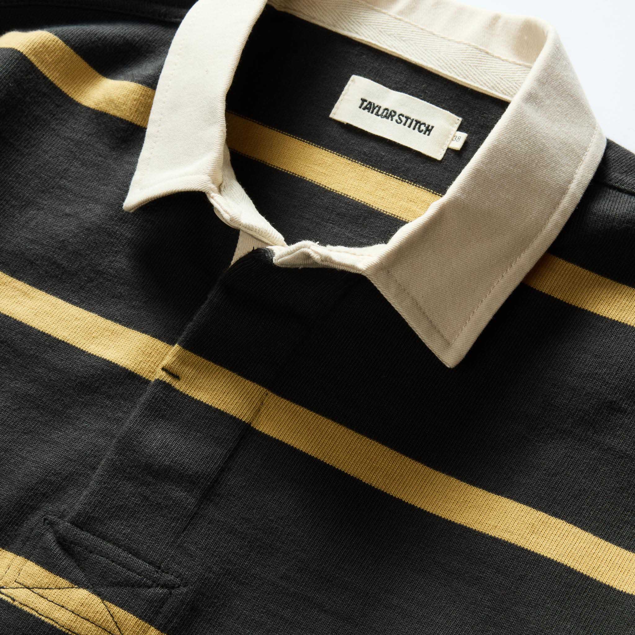 The Rugby Shirt in Faded Black Stripe - Image 5