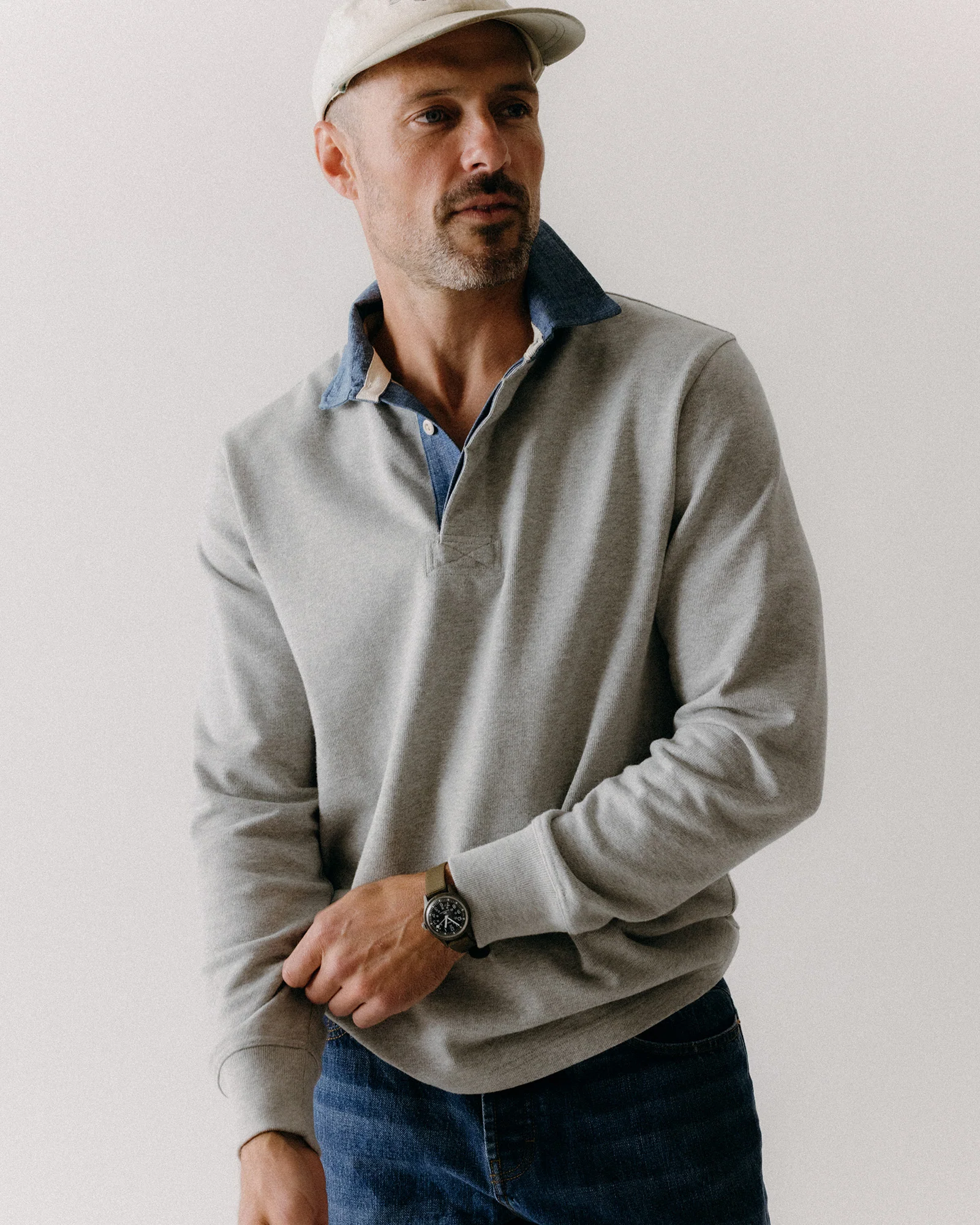 The Rugby Shirt in Heather Grey - Image 2