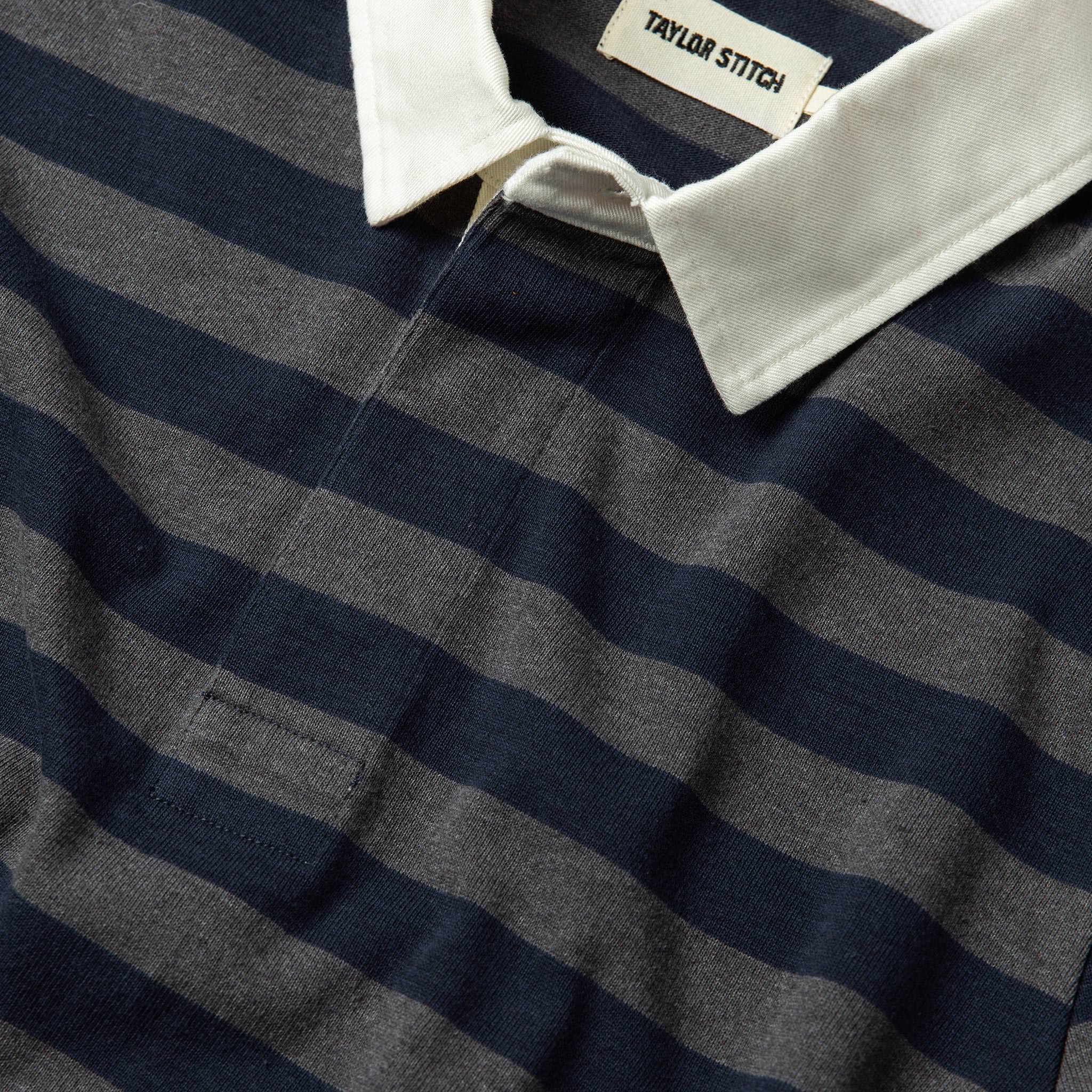 The Rugby Shirt in Navy Stripe - Image 6