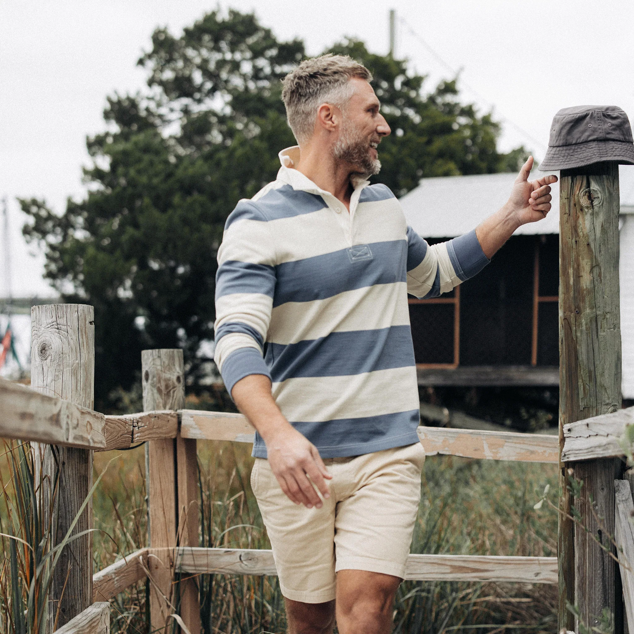The Rugby Shirt in Storm Stripe - Image 2