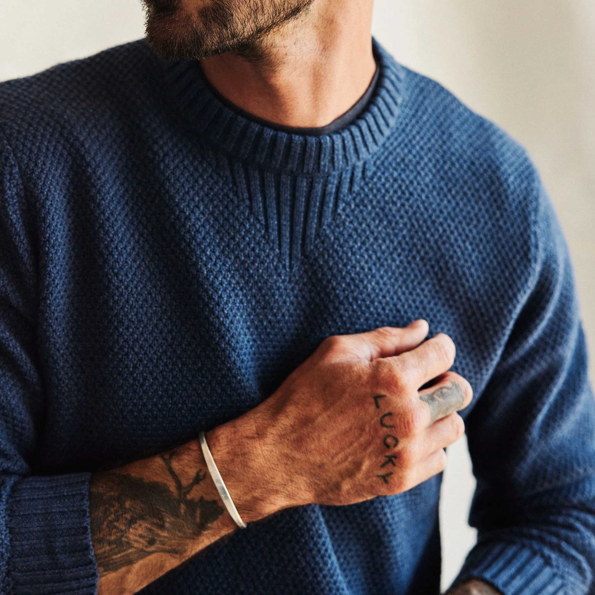 The Russell Sweater in Heather Blue - Image 2