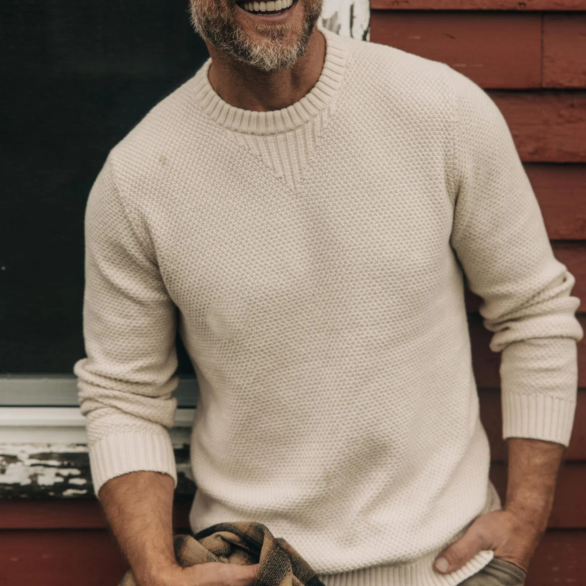 The Russell Sweater in Heather Oat - Image 2