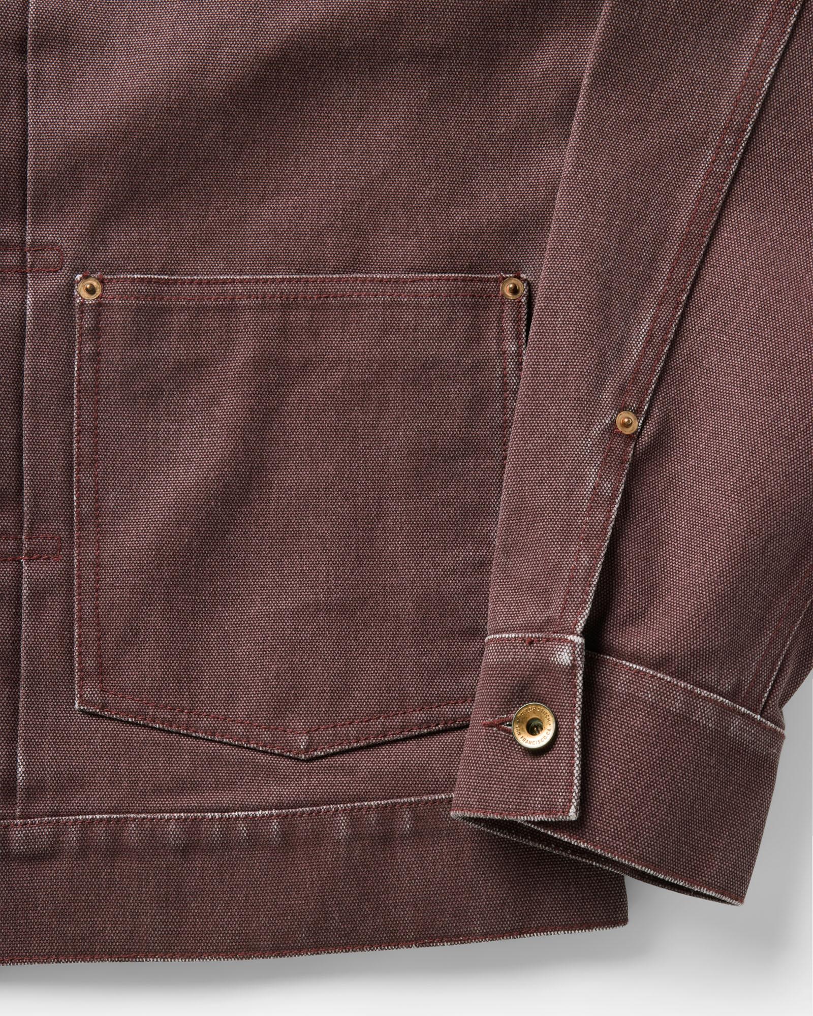 The Ryder Jacket in Burgundy Chipped Canvas - Image 6