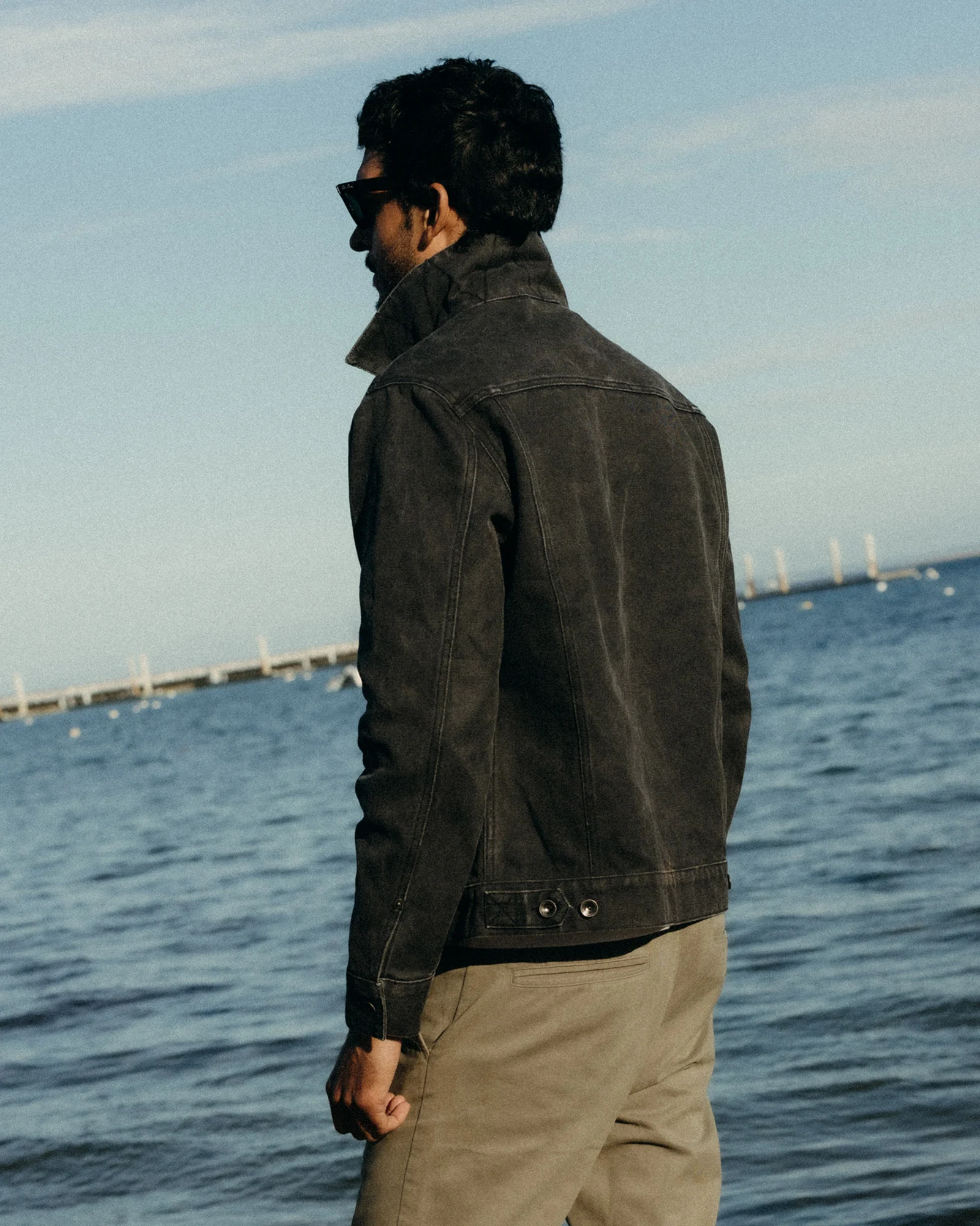 The Ryder Jacket in Coal Chipped Canvas - Image 4