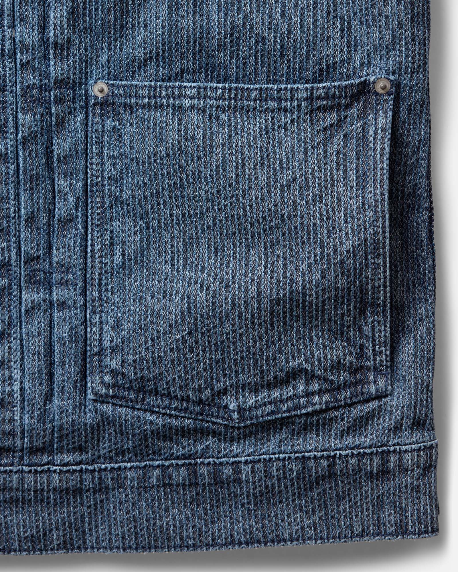 The Ryder Jacket in Japanese Washed Indigo Sashiko - Image 6