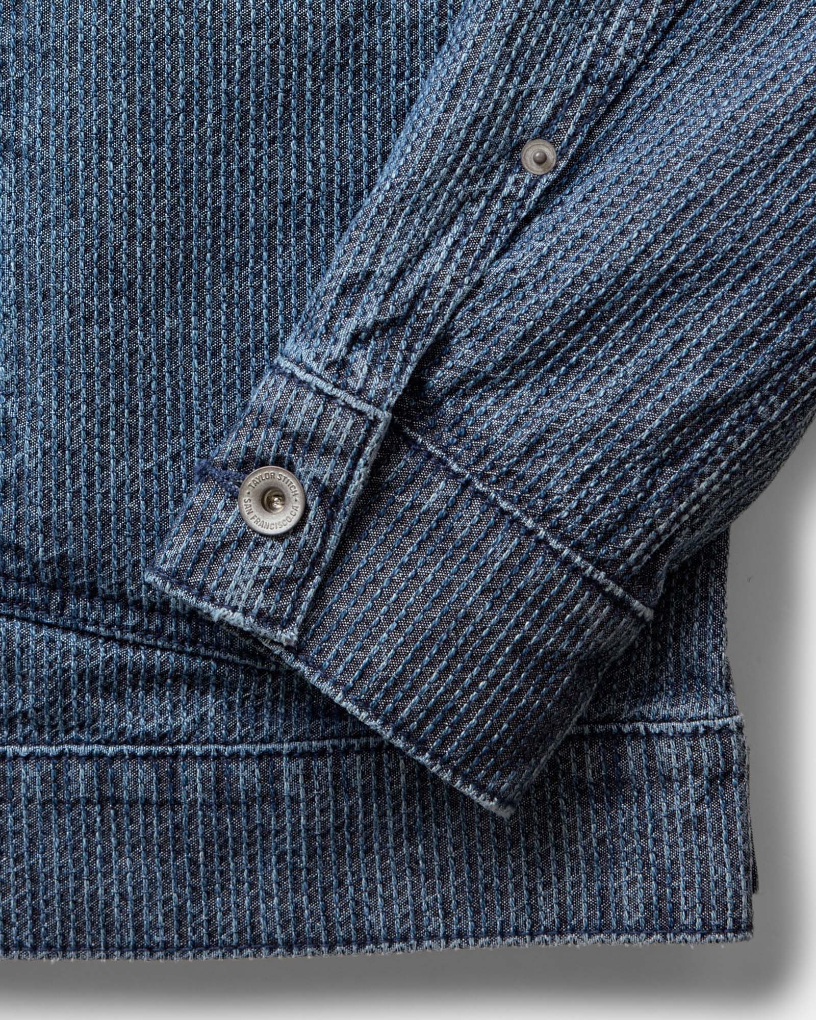 The Ryder Jacket in Japanese Washed Indigo Sashiko - Image 7