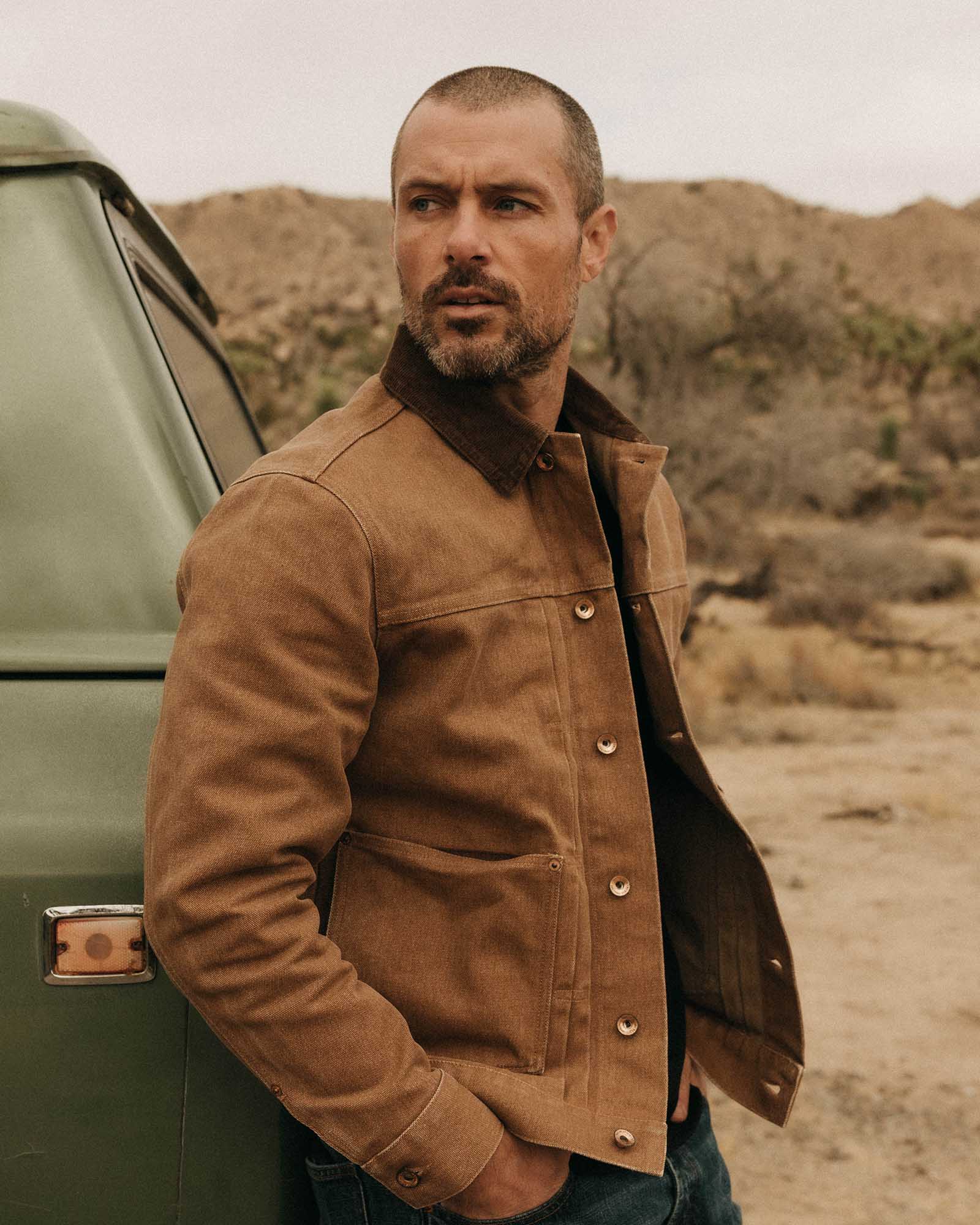 The Ryder Jacket in Tobacco Chipped Canvas - Image 2