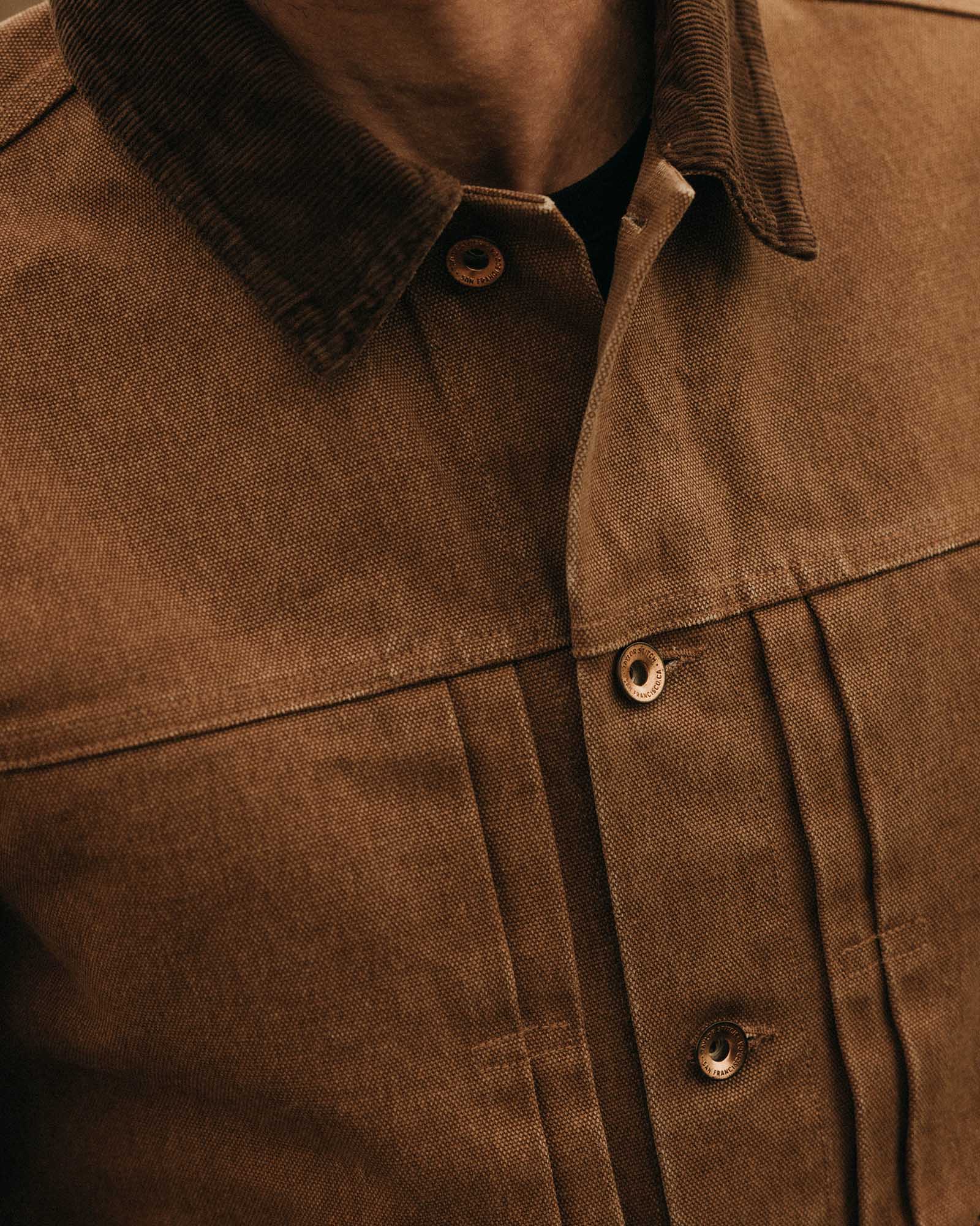The Ryder Jacket in Tobacco Chipped Canvas - Image 3