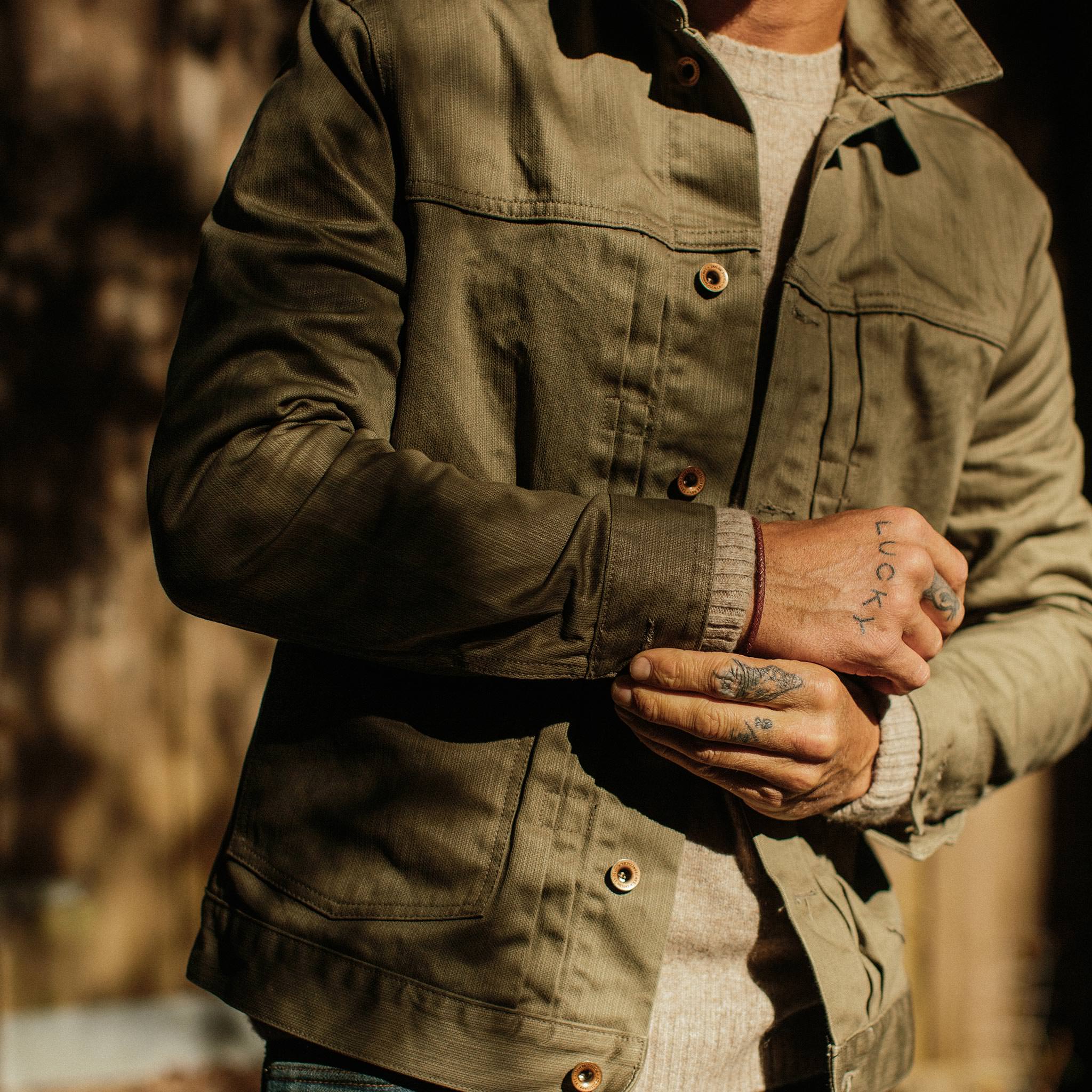 The Ryder Jacket in Yoshiwa Mills Olive - Image 3