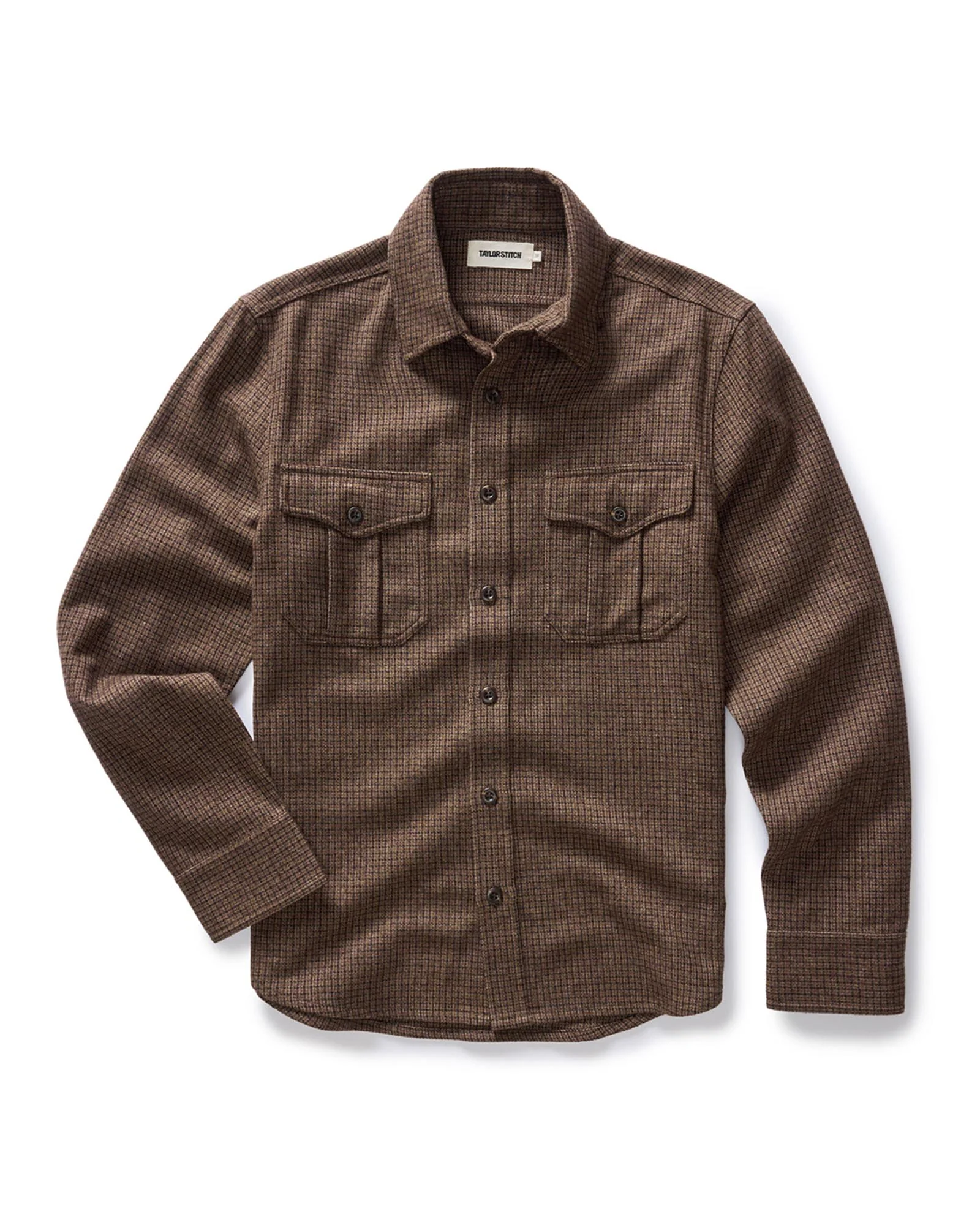The Saddler Shirt in Burnt Caramel Check Wool - Image 4