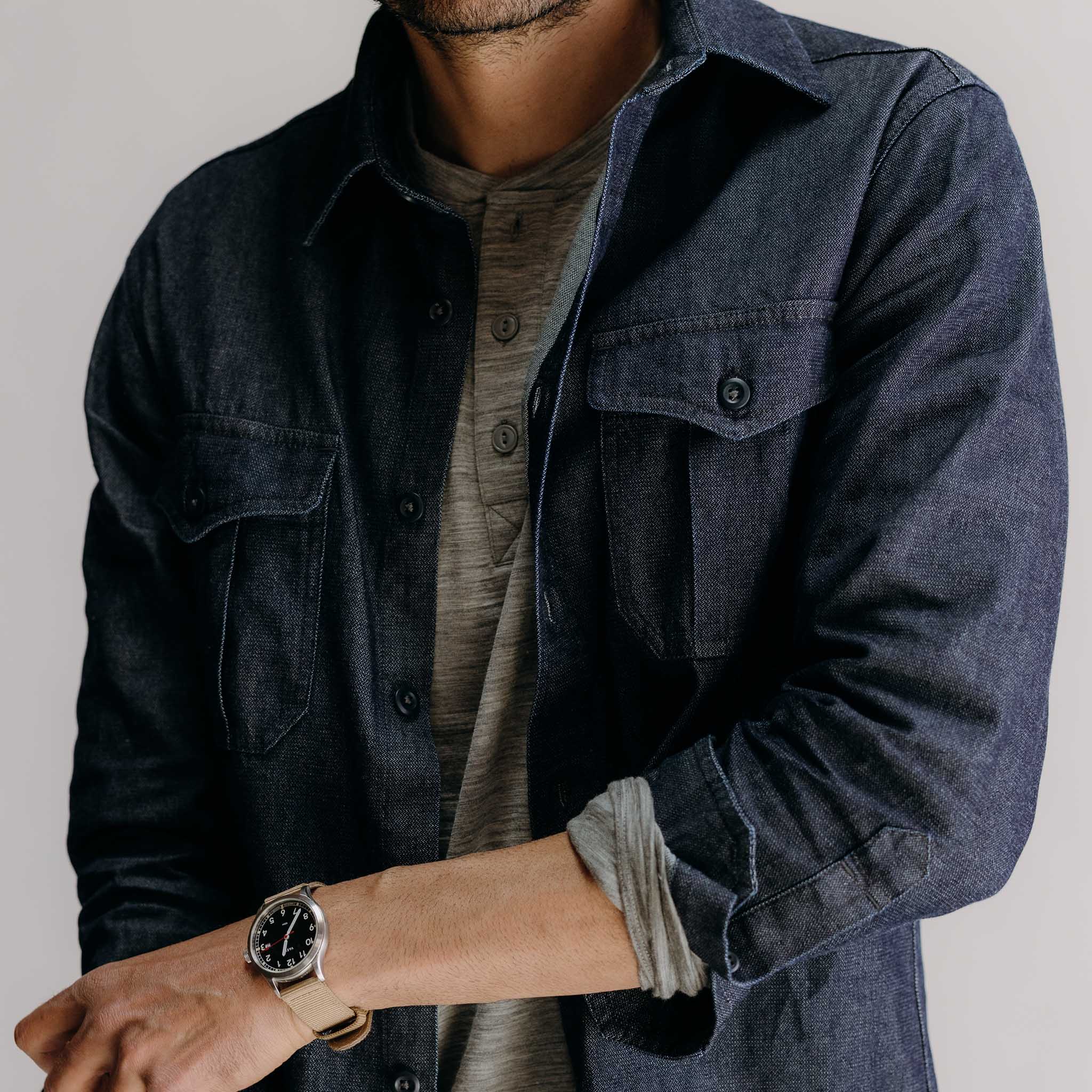 The Saddler Shirt in Indigo Broken Twill - Image 3