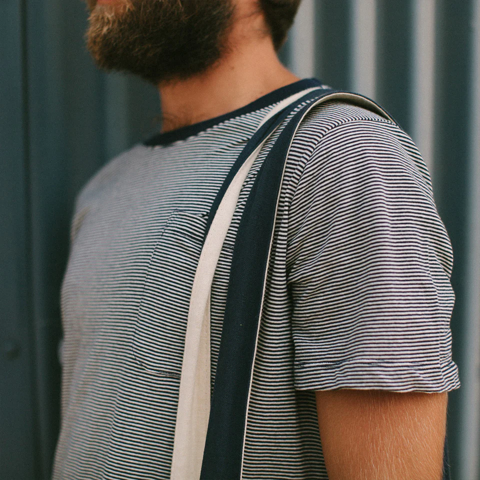 The Crewneck Pocket Tee in Sausalito Stripe - Image 6